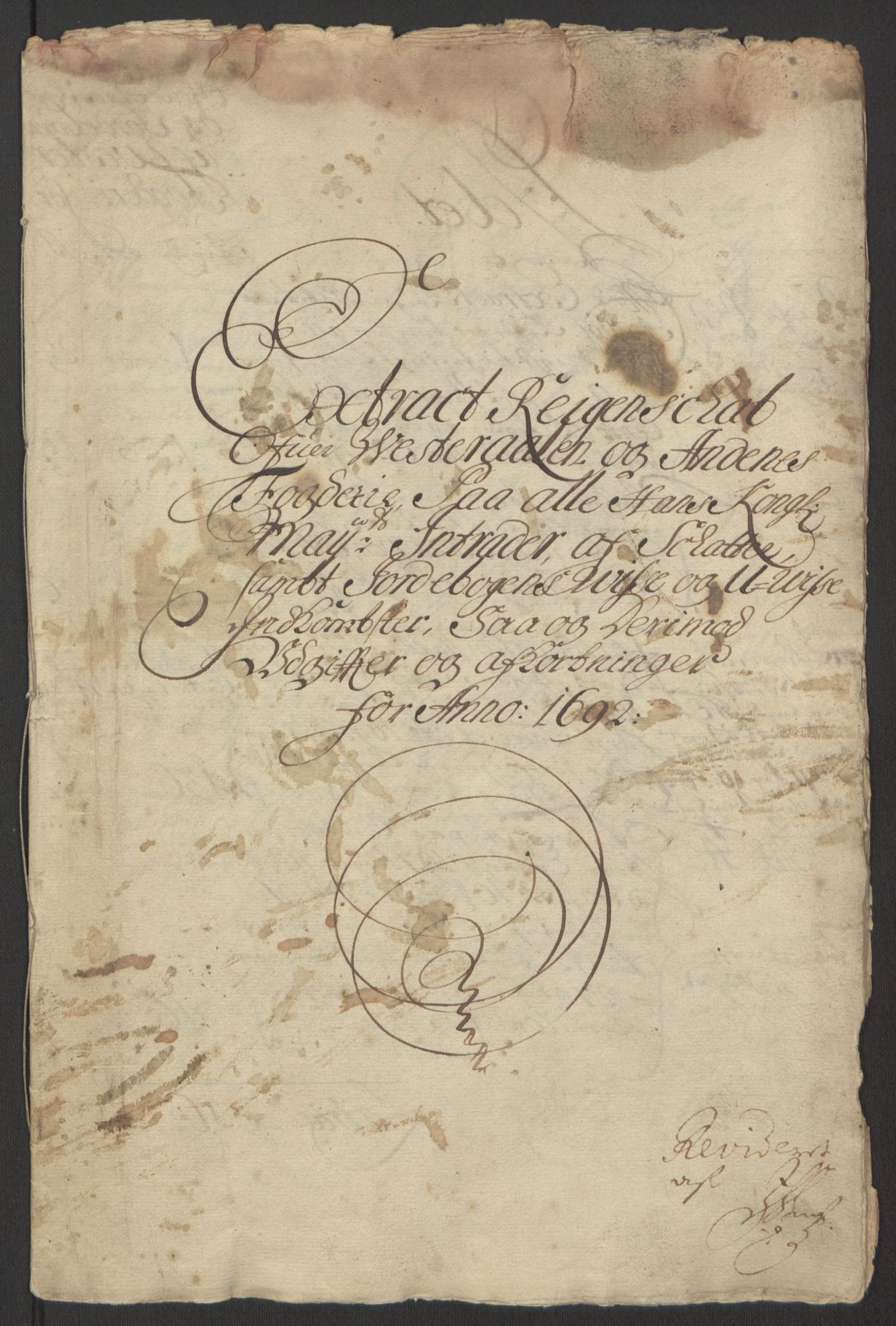 Rentekammeret inntil 1814, Reviderte regnskaper, Fogderegnskap, RA/EA-4092/R67/L4676: Fogderegnskap Vesterålen, Andenes og Lofoten, 1691-1693, p. 91