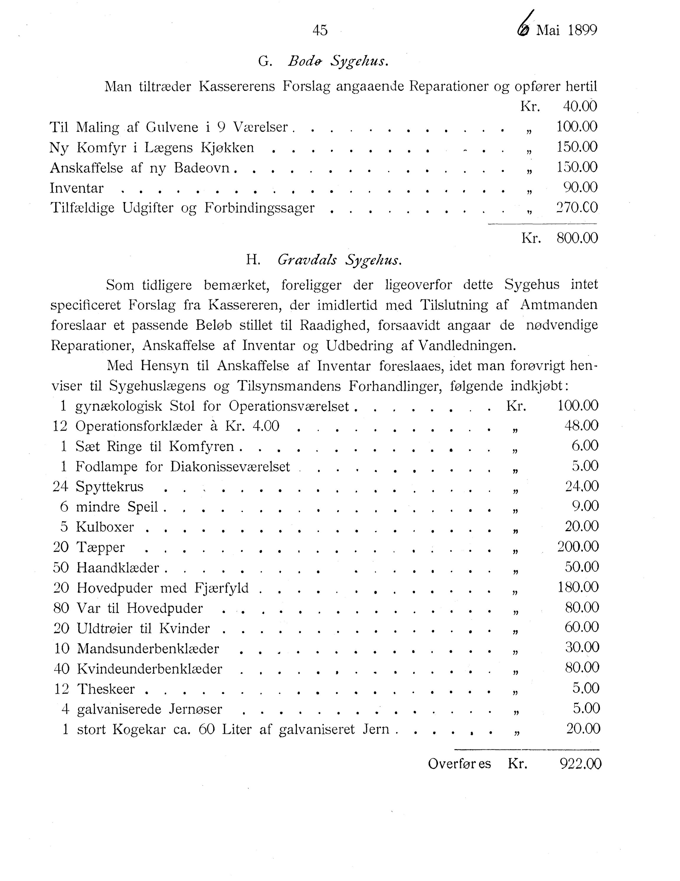 Nordland Fylkeskommune. Fylkestinget, AIN/NFK-17/176/A/Ac/L0022: Fylkestingsforhandlinger 1899, 1899