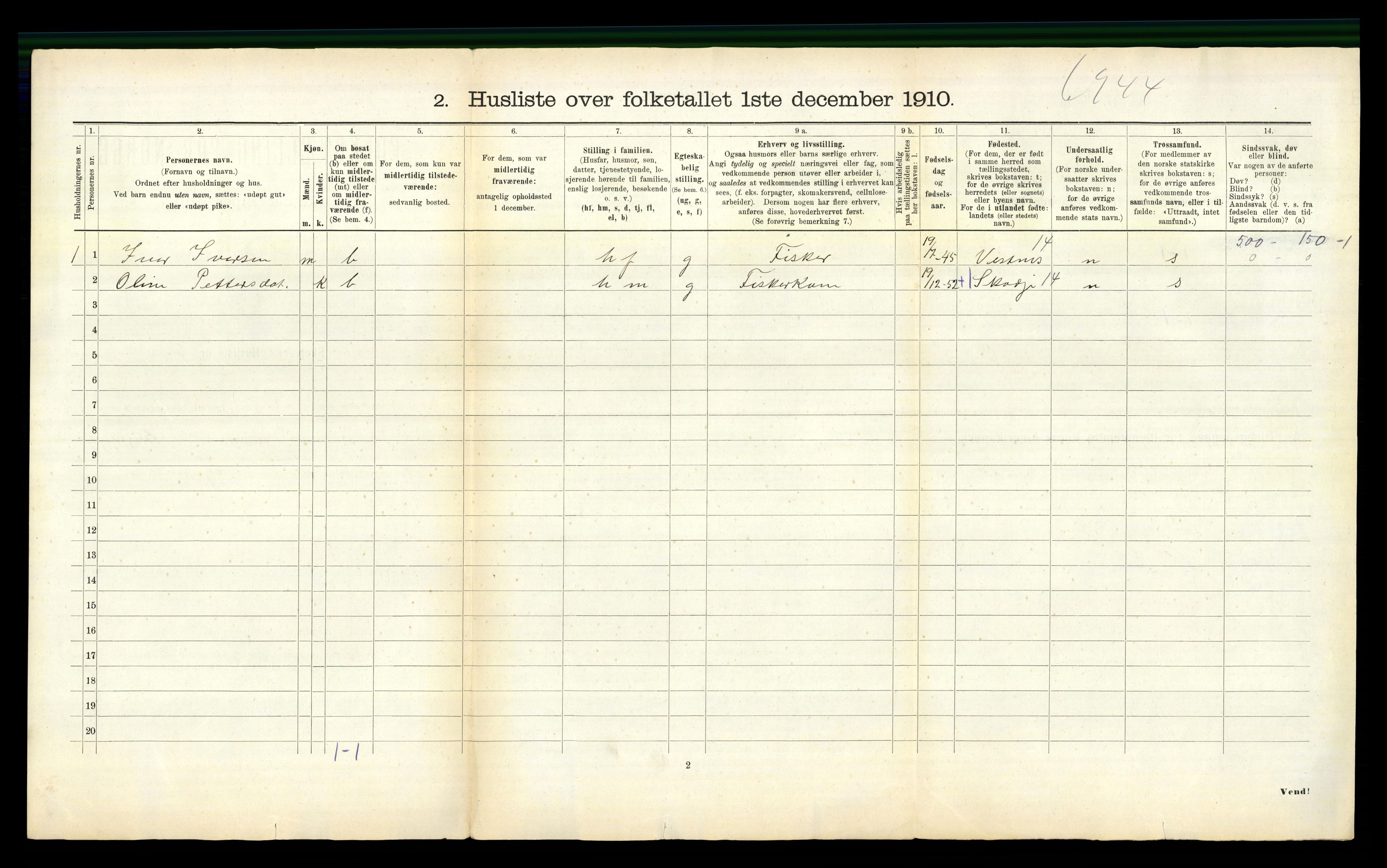 RA, 1910 census for Sandøy, 1910, p. 35