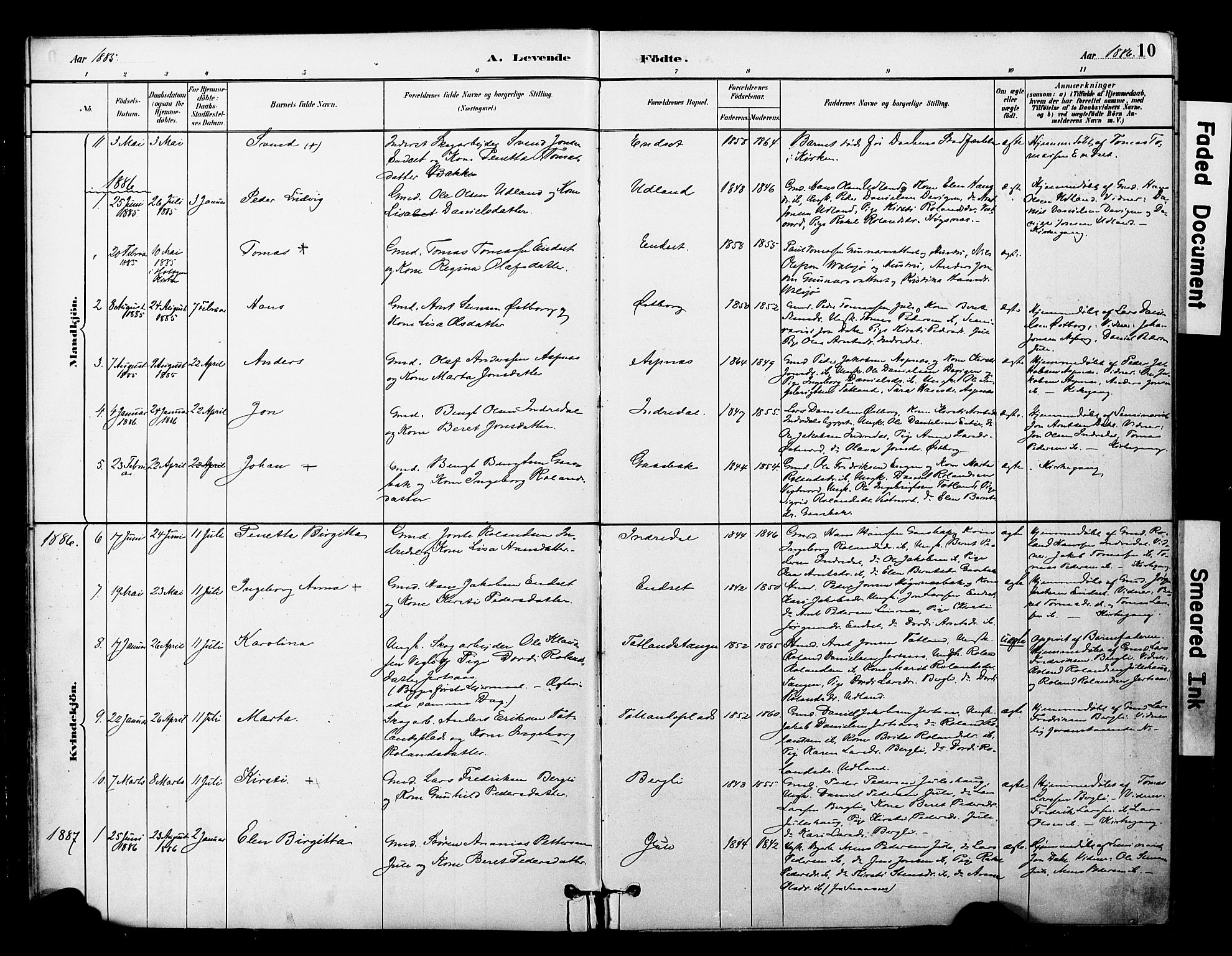 Ministerialprotokoller, klokkerbøker og fødselsregistre - Nord-Trøndelag, AV/SAT-A-1458/757/L0505: Parish register (official) no. 757A01, 1882-1904, p. 10