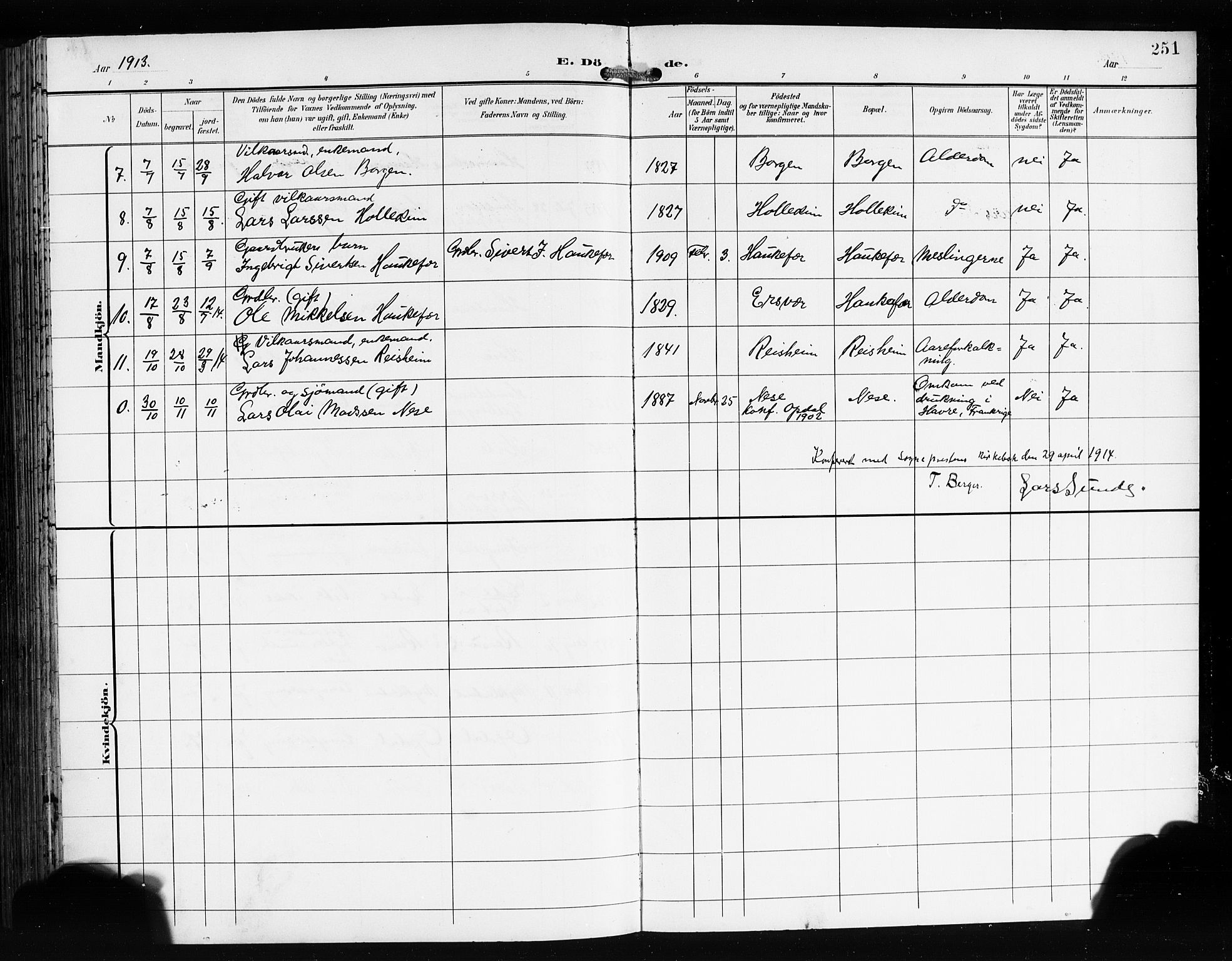 Tysnes sokneprestembete, AV/SAB-A-78601/H/Hab: Parish register (copy) no. E 3, 1897-1913, p. 251