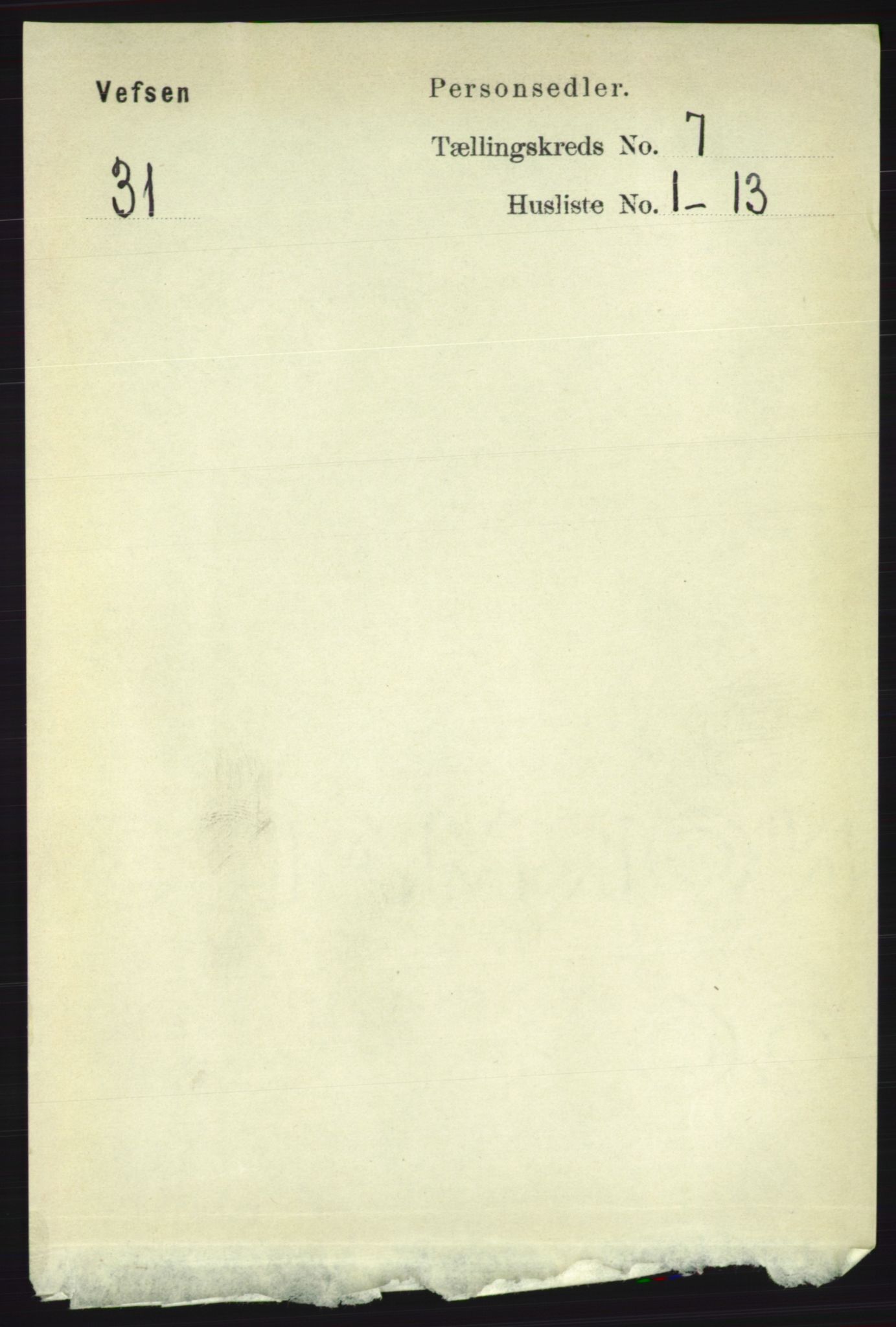 RA, 1891 census for 1824 Vefsn, 1891, p. 3654