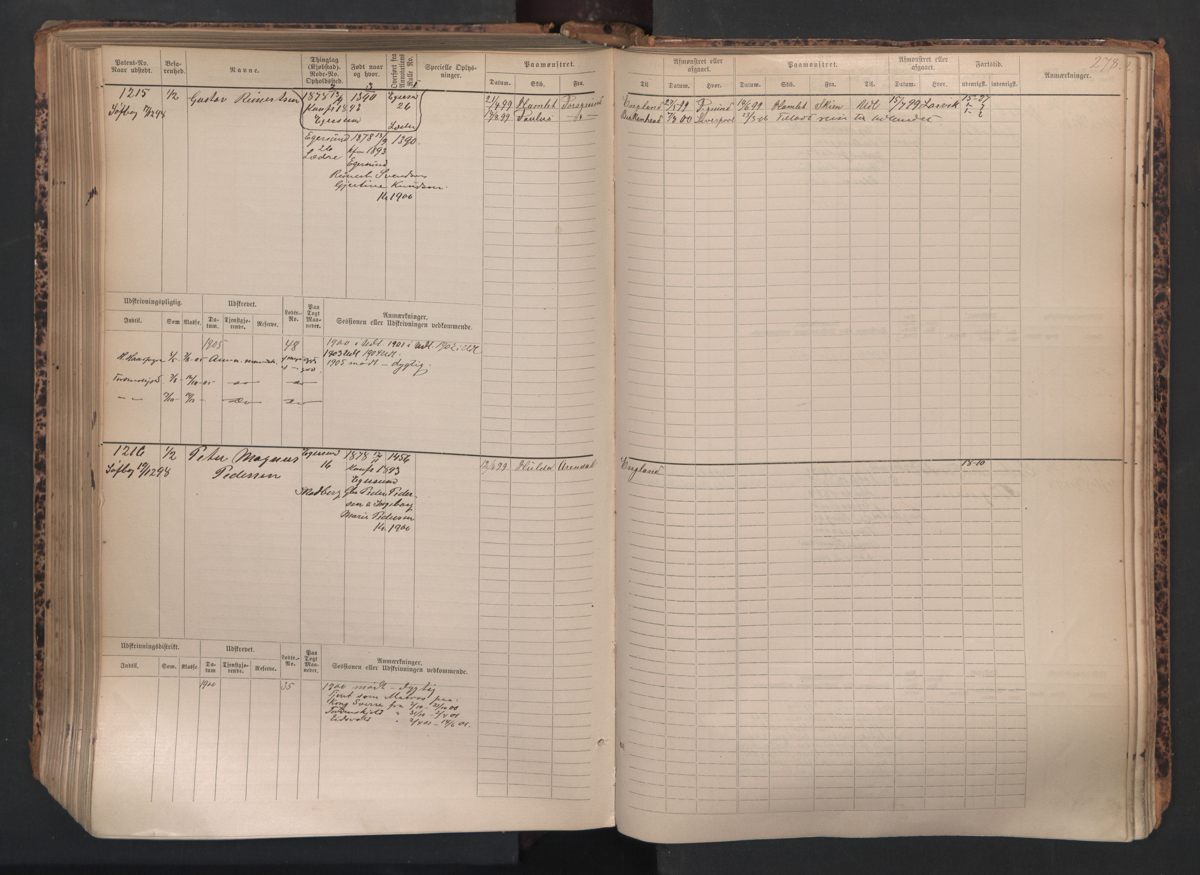 Egersund mønstringskrets, AV/SAK-2031-0019/F/Fb/L0002: Hovedrulle nr 667-1330, O-4, 1880-1940, p. 279