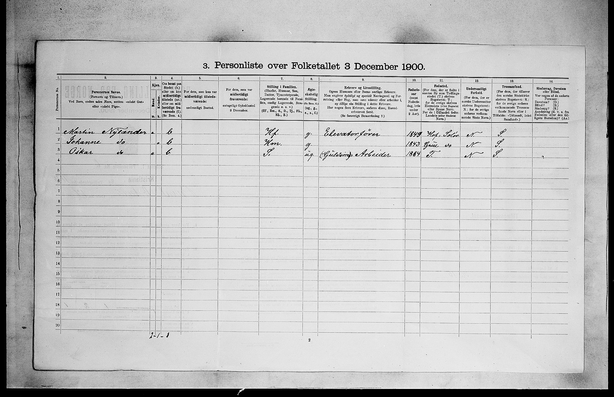 SAO, 1900 census for Kristiania, 1900, p. 4467