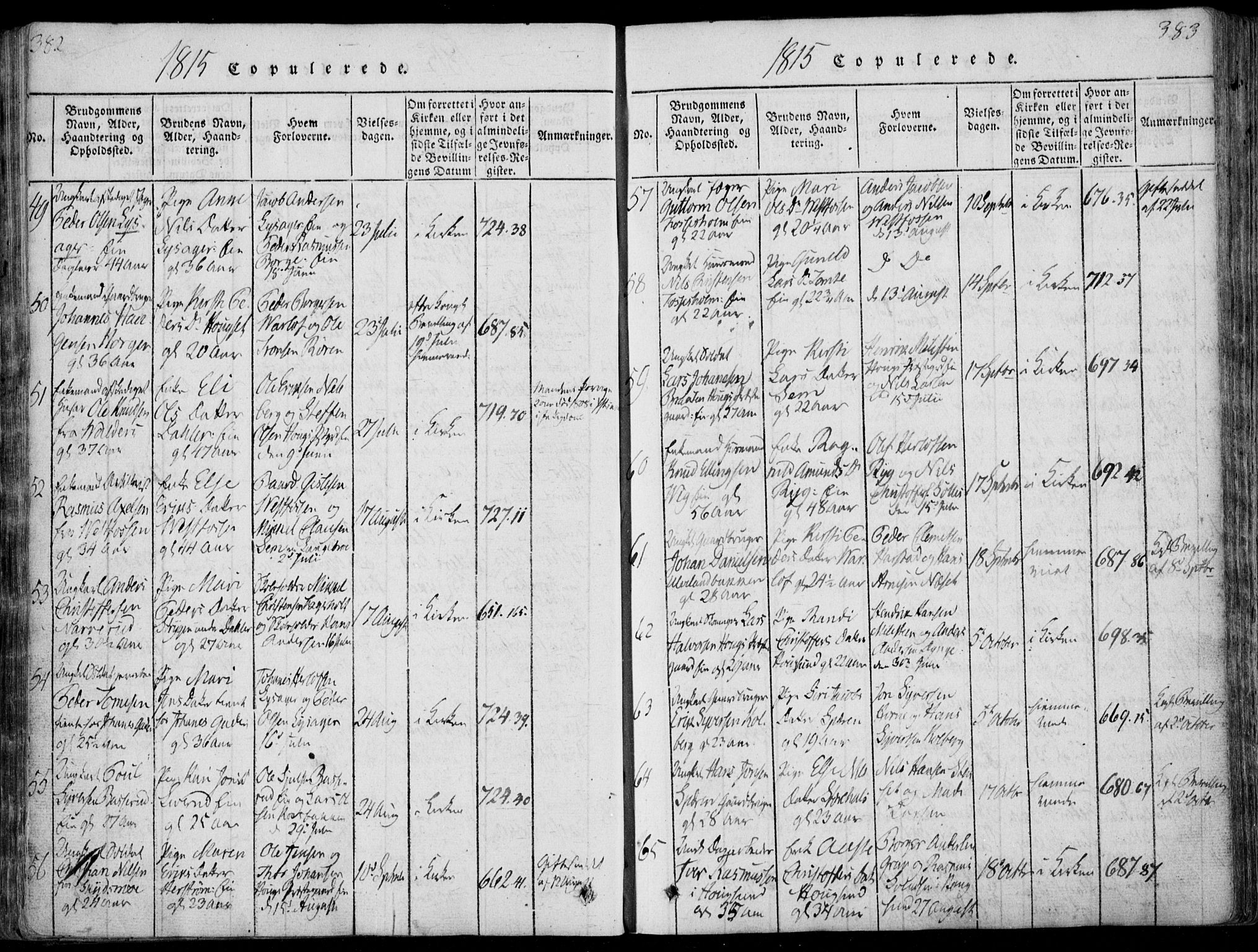 Eiker kirkebøker, SAKO/A-4/F/Fa/L0011: Parish register (official) no. I 11, 1814-1827, p. 382-383