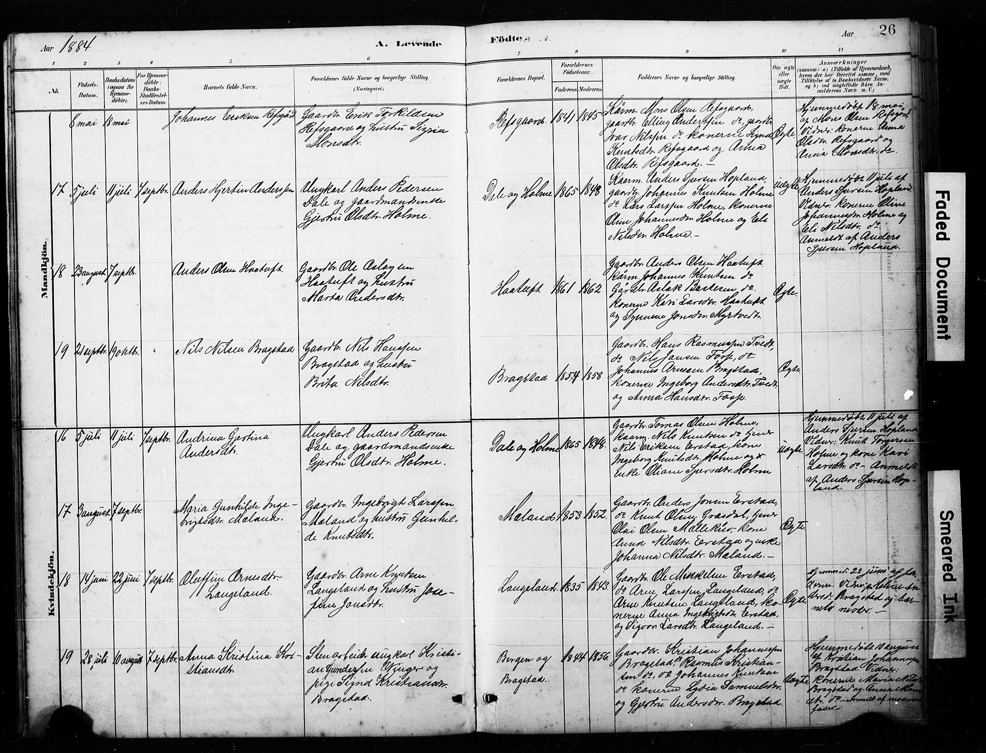 Alversund Sokneprestembete, SAB/A-73901/H/Ha/Hab: Parish register (copy) no. C 3, 1881-1894, p. 26