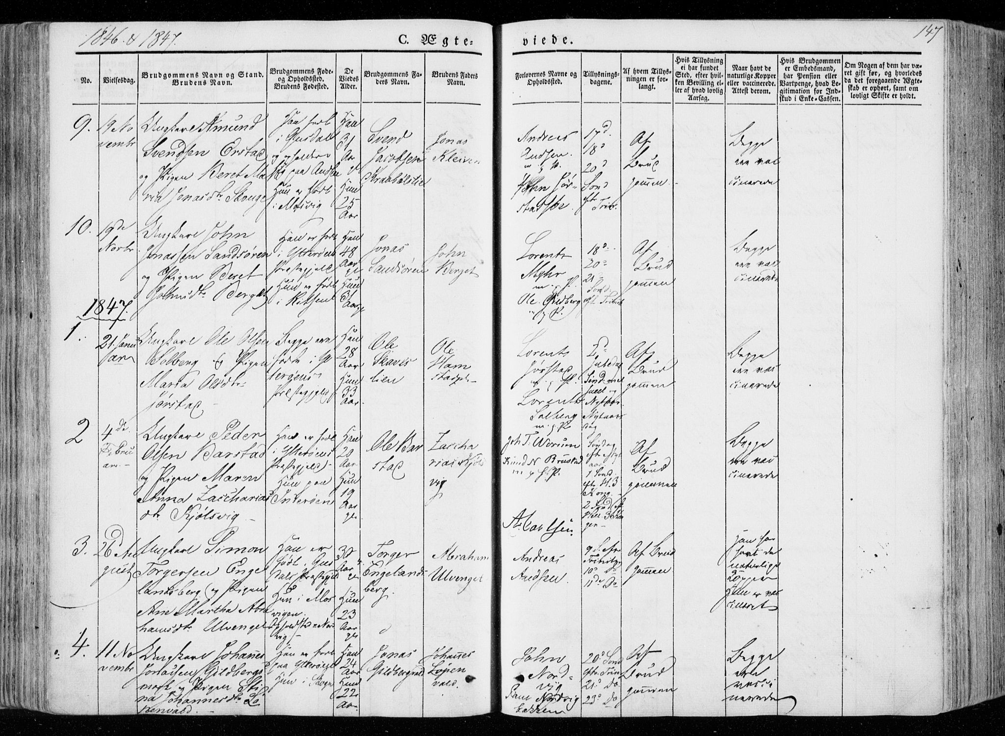 Ministerialprotokoller, klokkerbøker og fødselsregistre - Nord-Trøndelag, SAT/A-1458/722/L0218: Parish register (official) no. 722A05, 1843-1868, p. 147