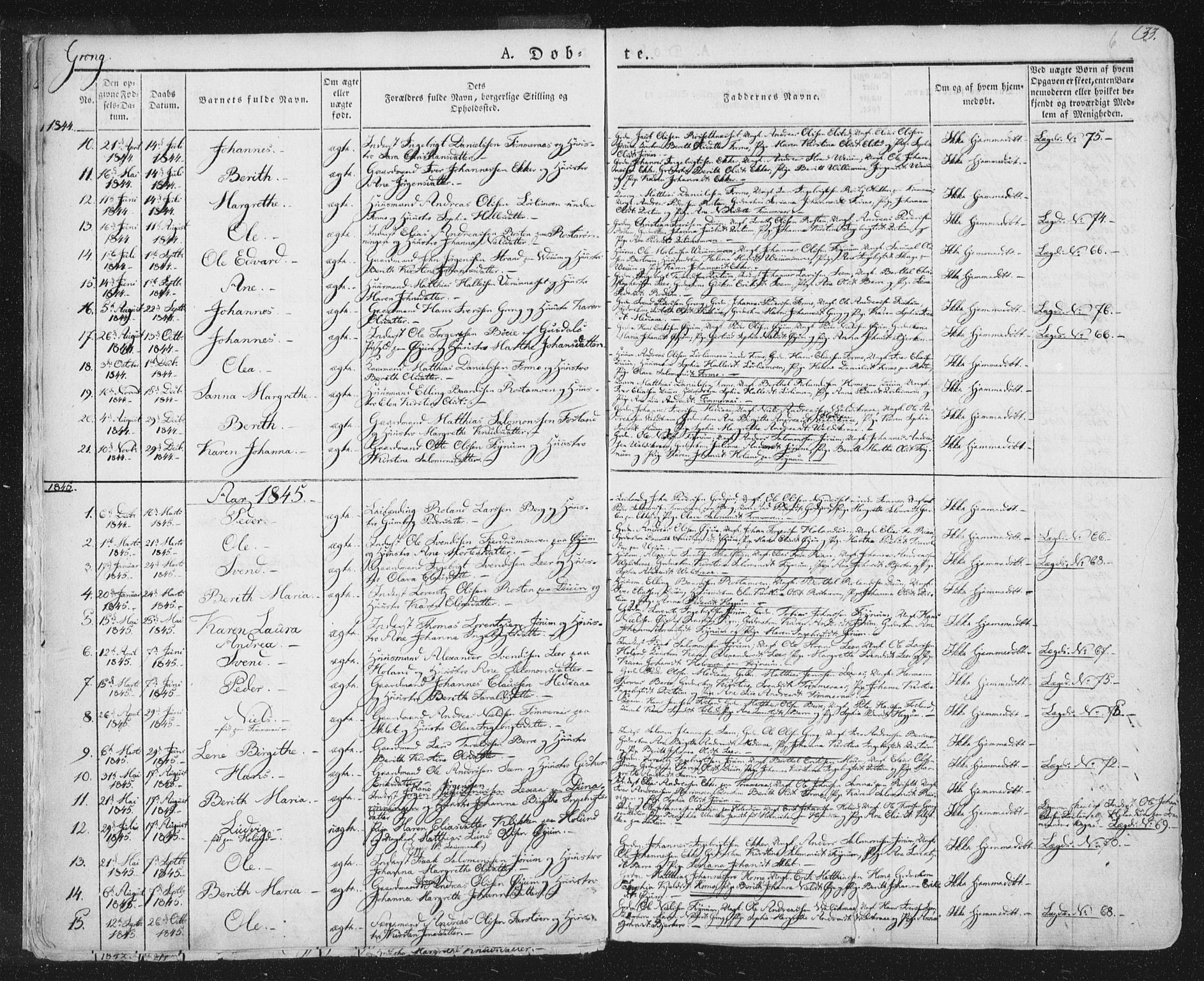 Ministerialprotokoller, klokkerbøker og fødselsregistre - Nord-Trøndelag, AV/SAT-A-1458/758/L0513: Parish register (official) no. 758A02 /1, 1839-1868, p. 6