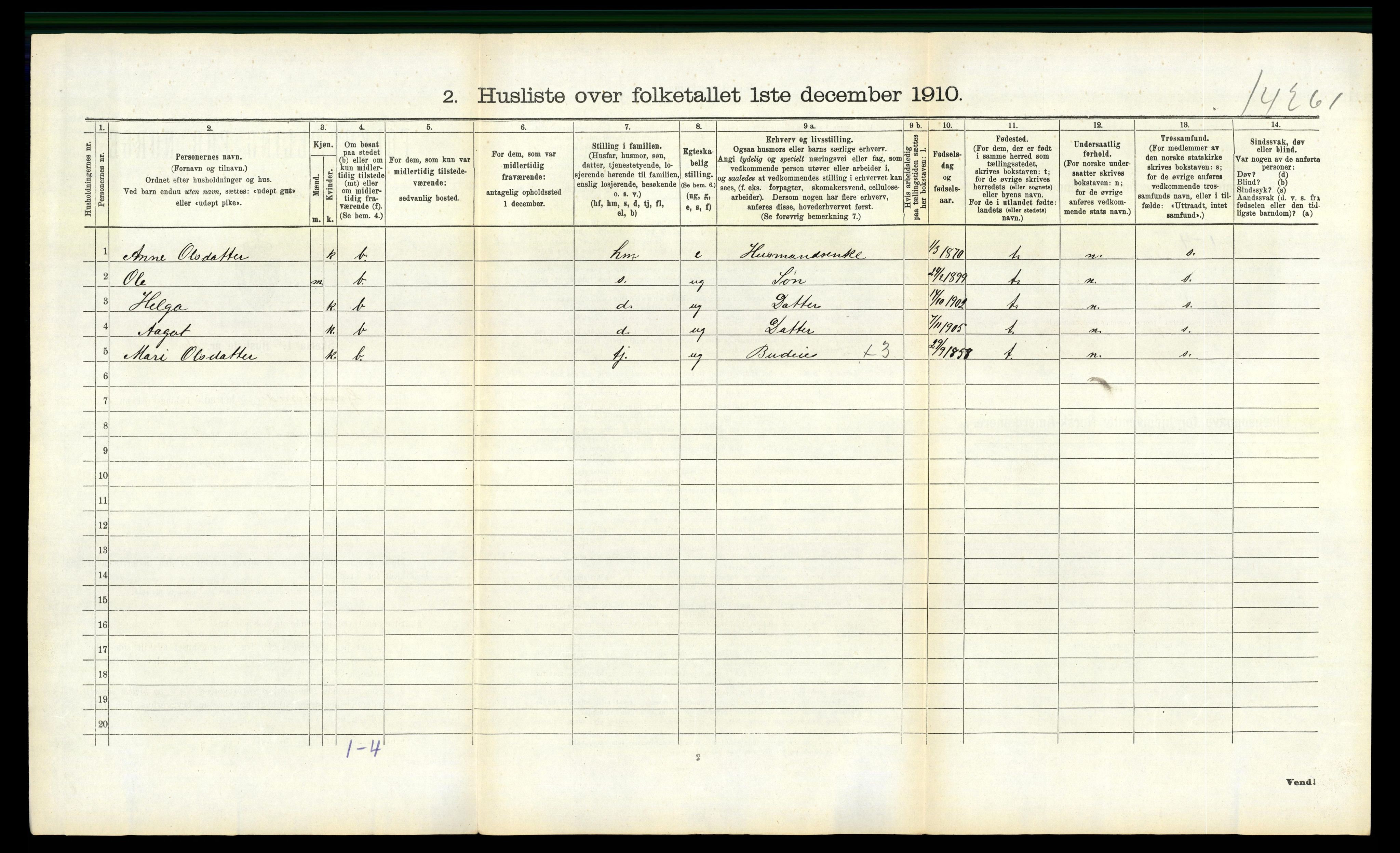 RA, 1910 census for Gransherad, 1910, p. 179