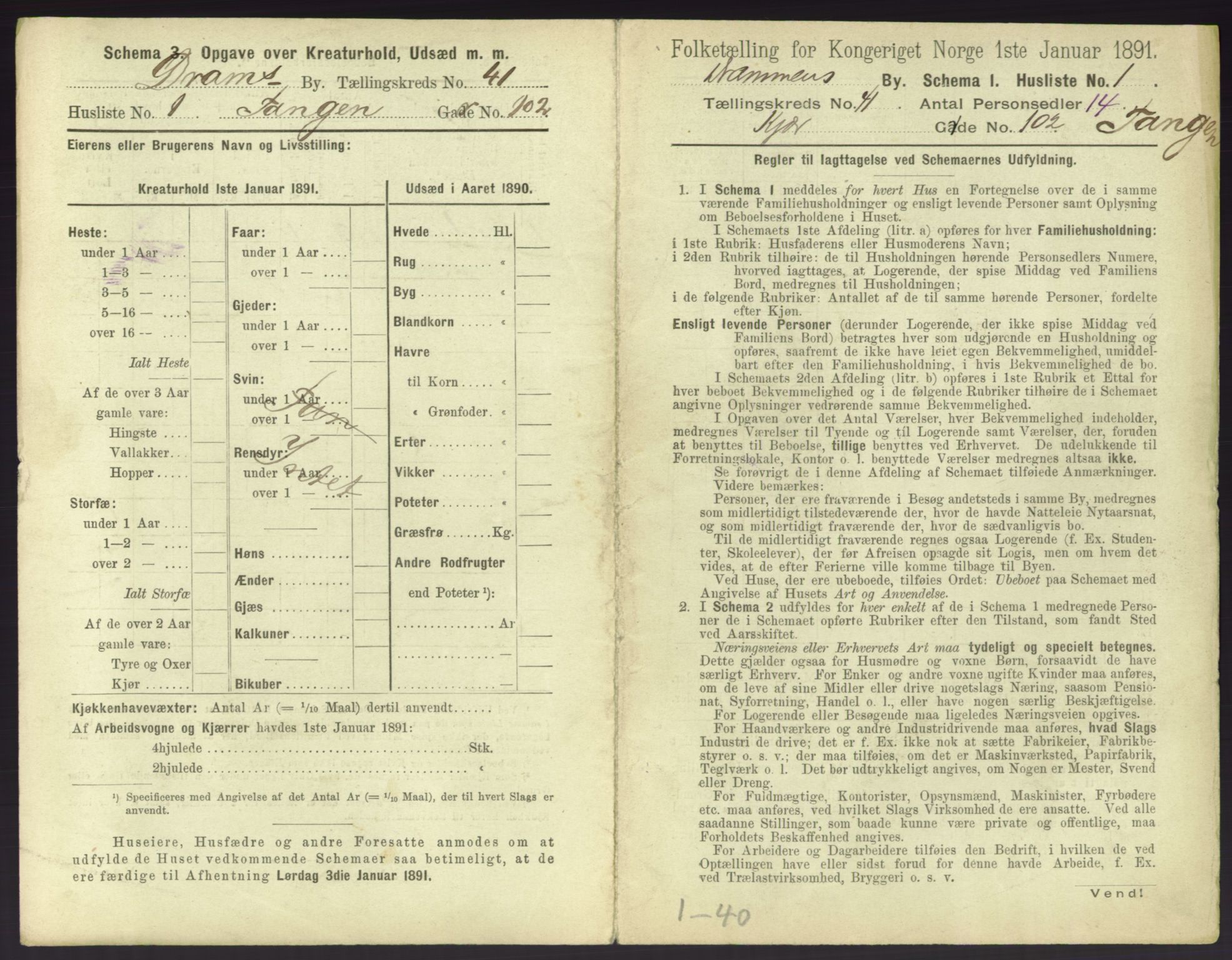 RA, 1891 census for 0602 Drammen, 1891, p. 3635