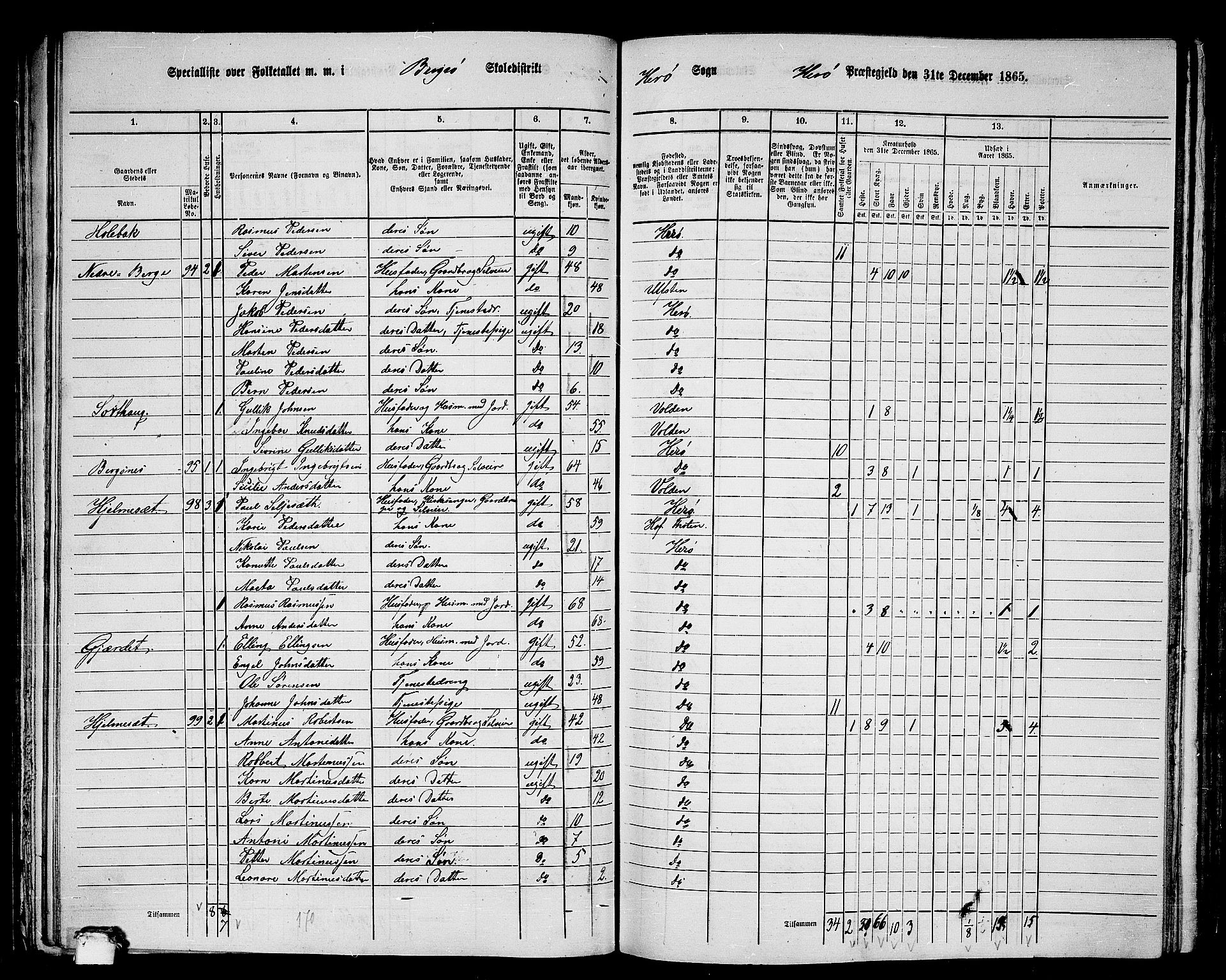 RA, 1865 census for Herøy, 1865, p. 61