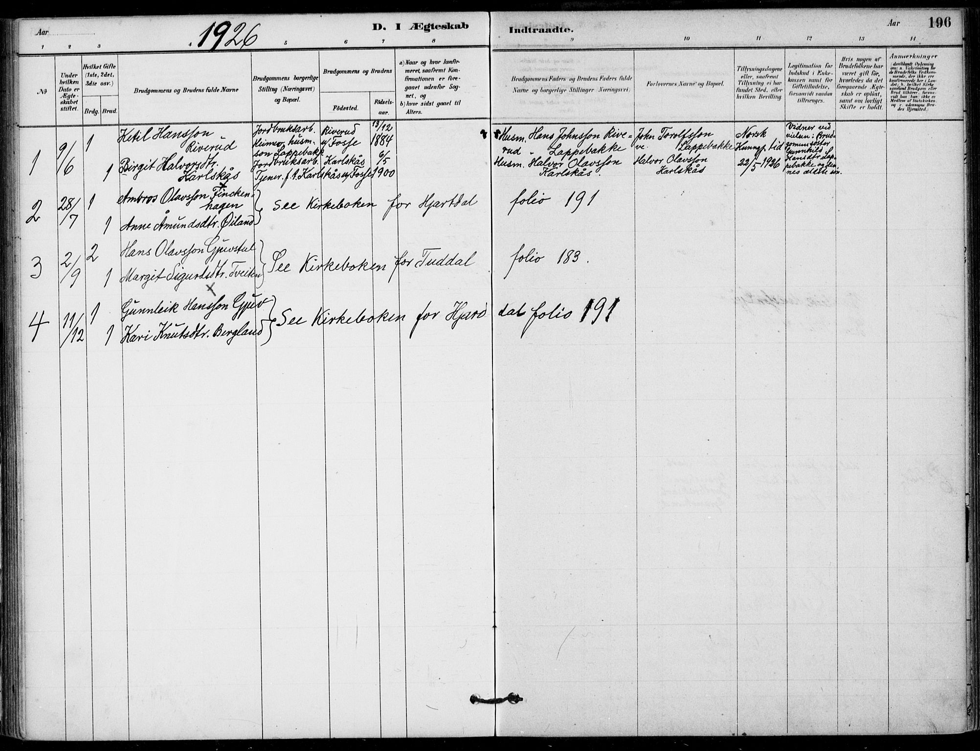 Hjartdal kirkebøker, SAKO/A-270/F/Fb/L0002: Parish register (official) no. II 2, 1880-1932, p. 196