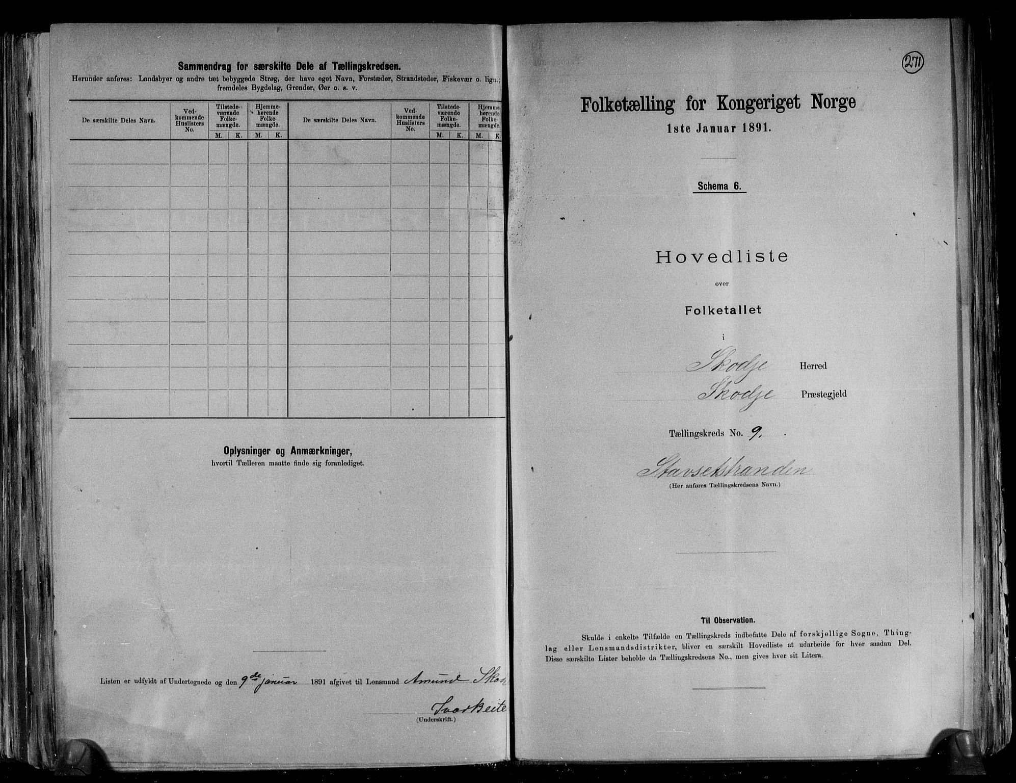 RA, 1891 census for 1529 Skodje, 1891, p. 20