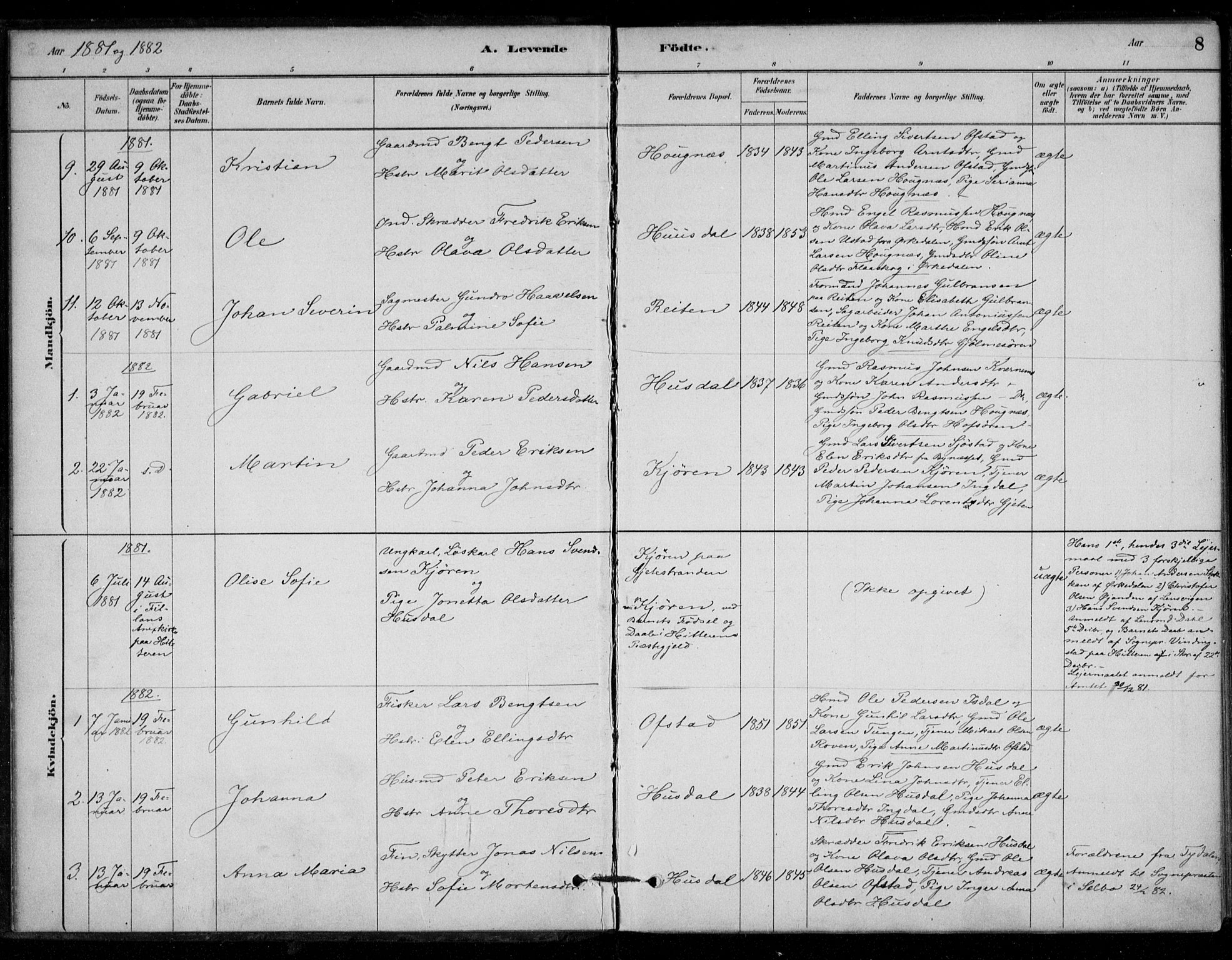 Ministerialprotokoller, klokkerbøker og fødselsregistre - Sør-Trøndelag, AV/SAT-A-1456/670/L0836: Parish register (official) no. 670A01, 1879-1904, p. 8