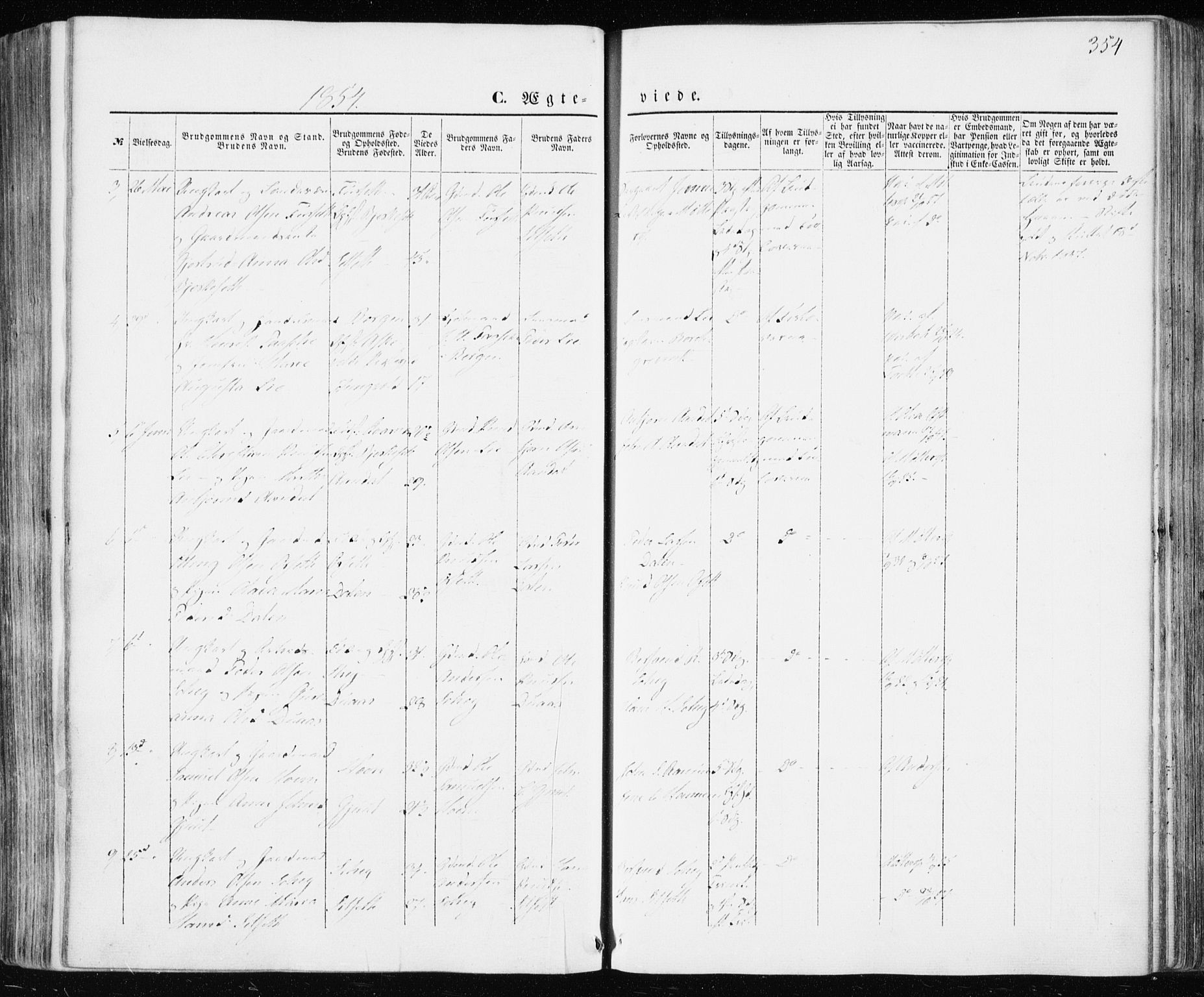 Ministerialprotokoller, klokkerbøker og fødselsregistre - Møre og Romsdal, AV/SAT-A-1454/586/L0984: Parish register (official) no. 586A10, 1844-1856, p. 354