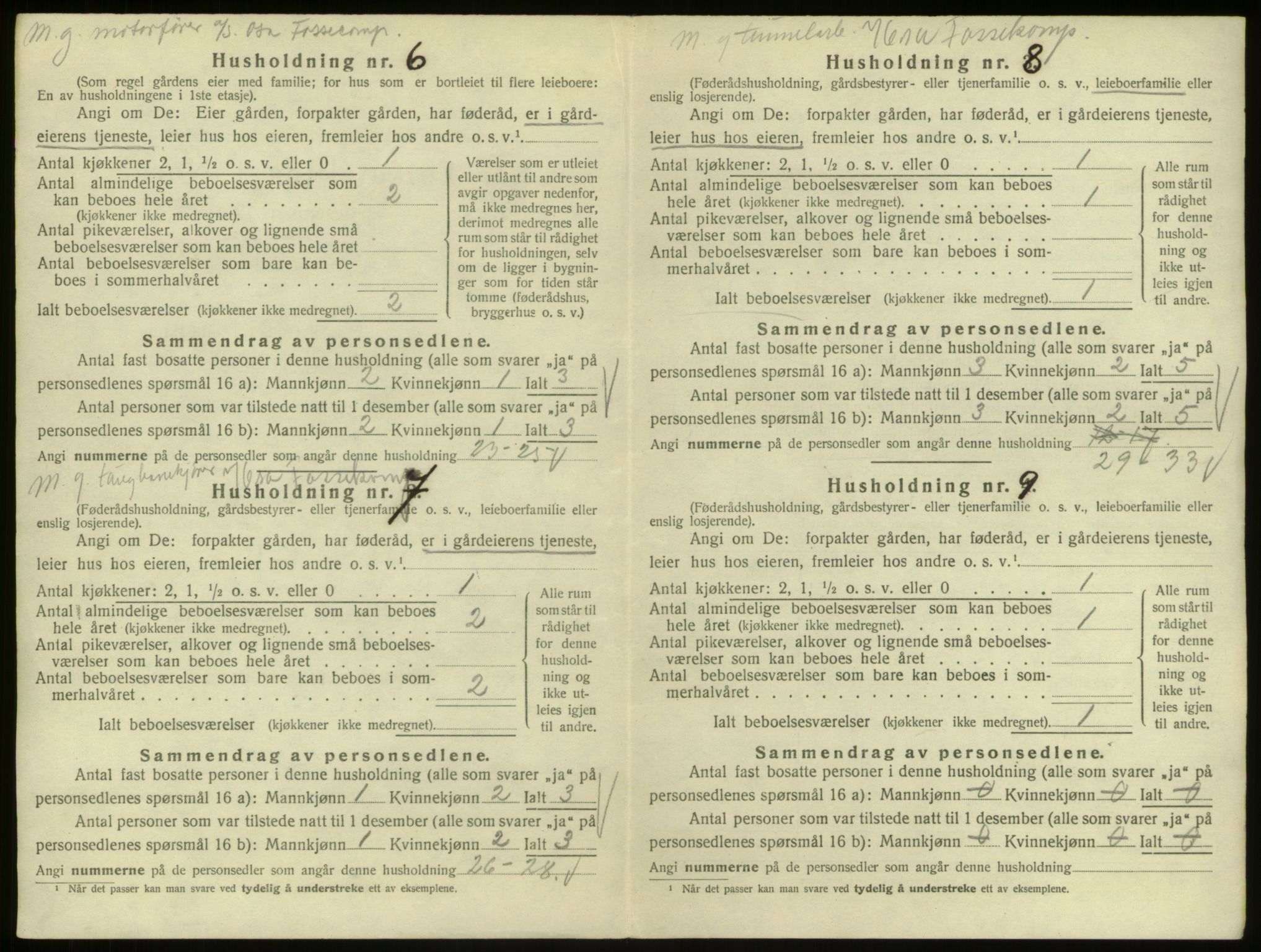 SAB, 1920 census for Ulvik, 1920, p. 22