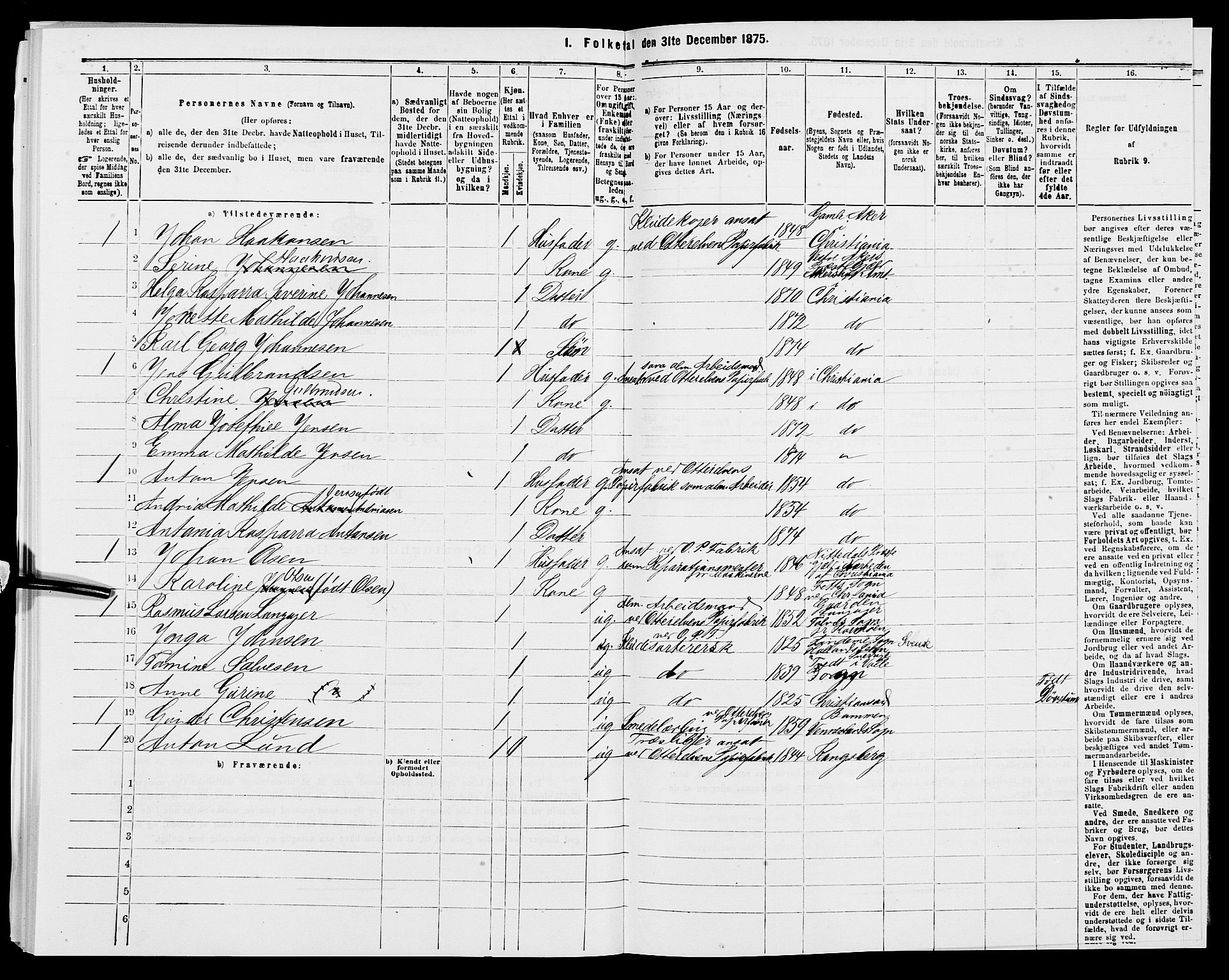 SAK, 1875 census for 1016P Øvrebø, 1875, p. 997