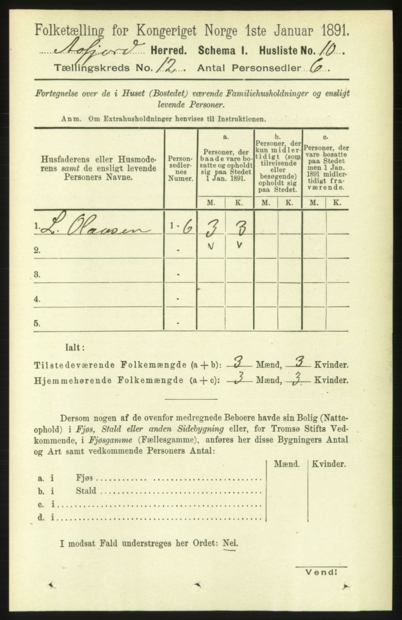 RA, 1891 census for 1630 Åfjord, 1891, p. 3696