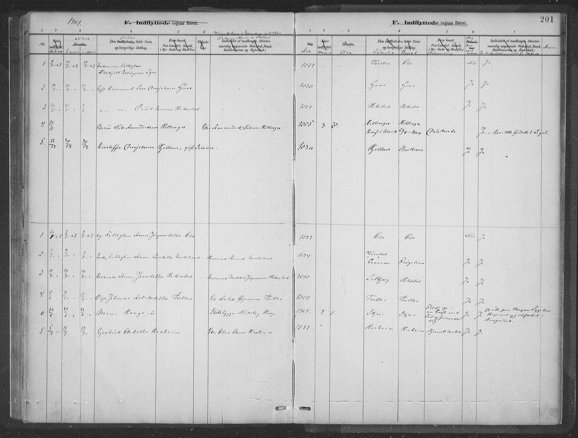 Ulvik sokneprestembete, AV/SAB-A-78801/H/Hab: Parish register (copy) no. A 3, 1883-1908, p. 201