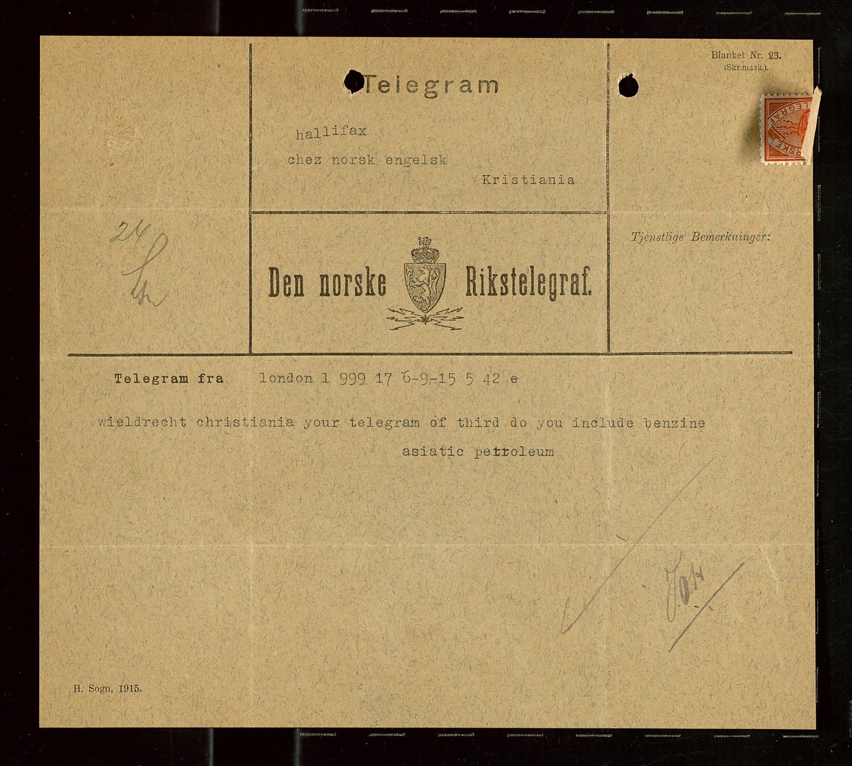 Pa 1521 - A/S Norske Shell, AV/SAST-A-101915/E/Ea/Eaa/L0019: Sjefskorrespondanse, 1917, p. 20