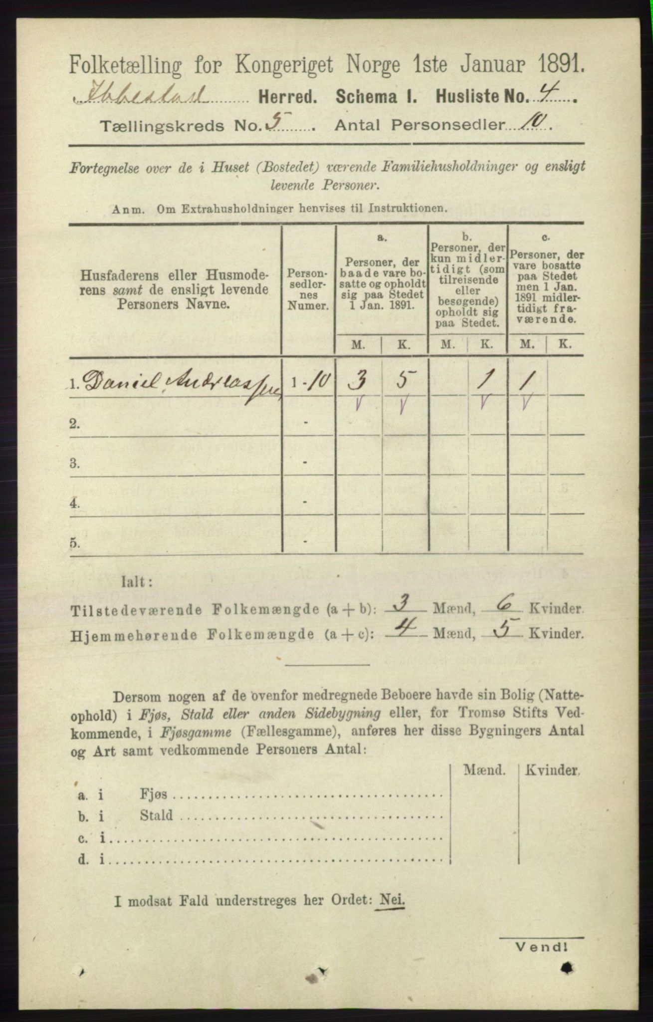 RA, 1891 census for 1917 Ibestad, 1891, p. 2846