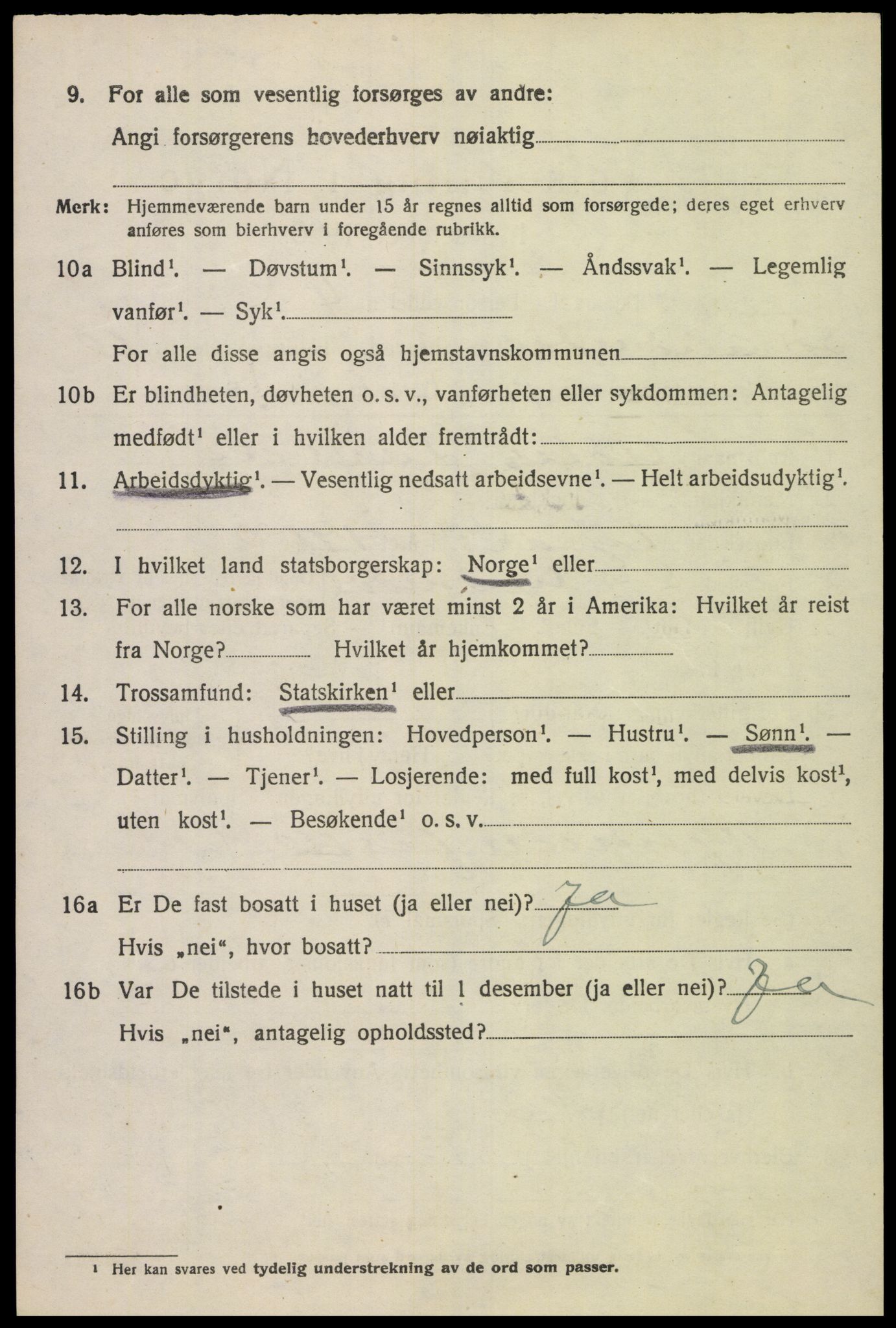SAK, 1920 census for Sør-Audnedal, 1920, p. 4198