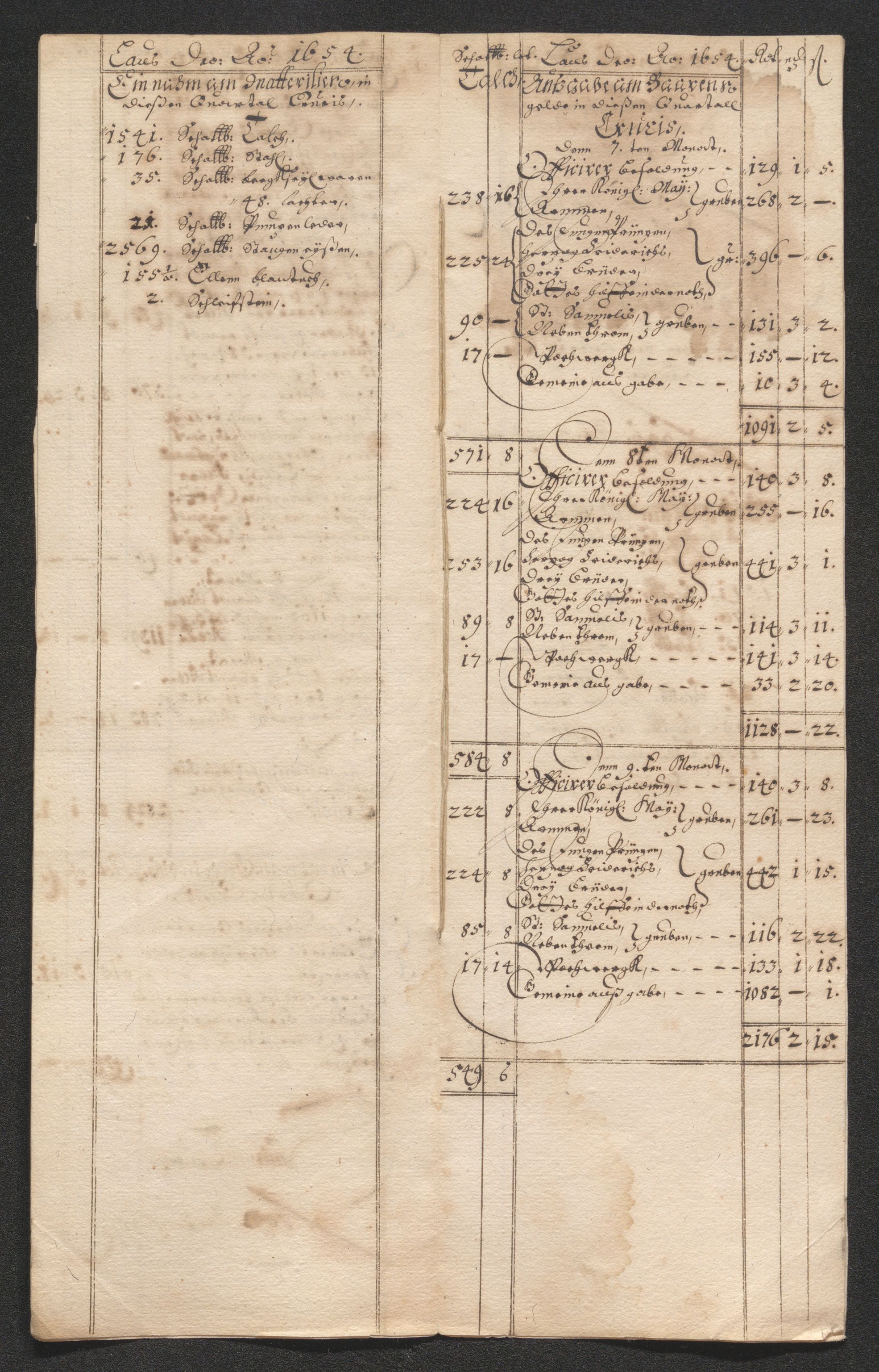 Kongsberg Sølvverk 1623-1816, SAKO/EA-3135/001/D/Dc/Dcd/L0034: Utgiftsregnskap for gruver m.m. , 1651-1659, p. 265