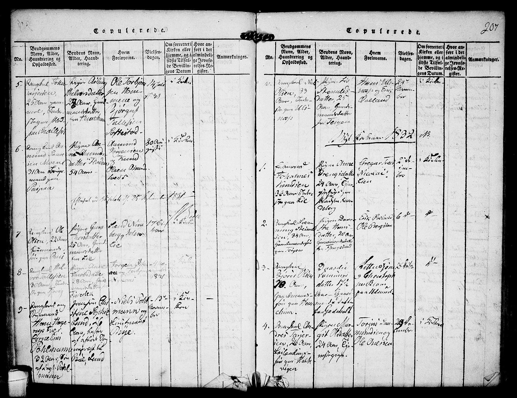 Kviteseid kirkebøker, SAKO/A-276/F/Fa/L0005: Parish register (official) no. I 5, 1815-1836, p. 207