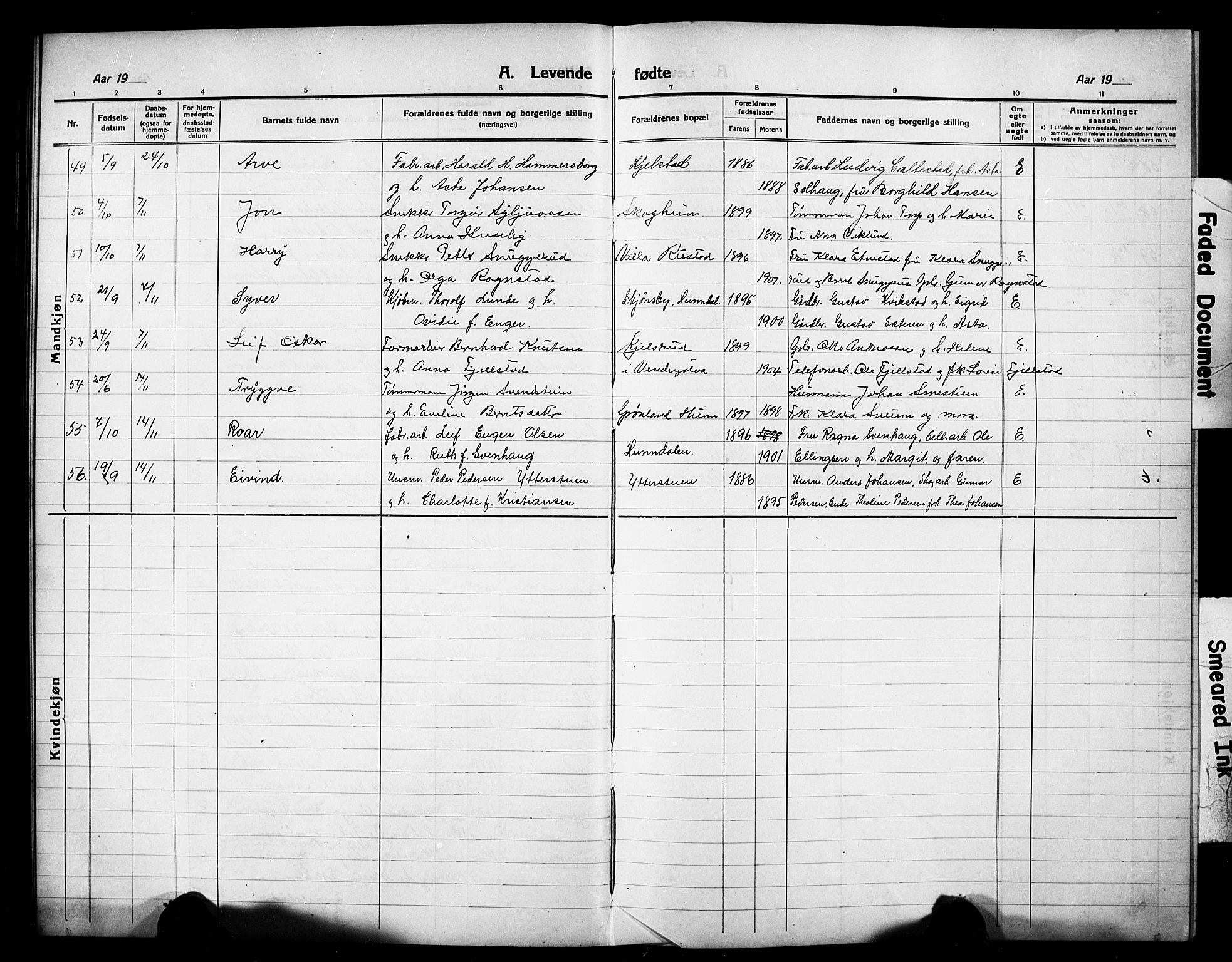 Vardal prestekontor, AV/SAH-PREST-100/H/Ha/Hab/L0016: Parish register (copy) no. 16, 1915-1929
