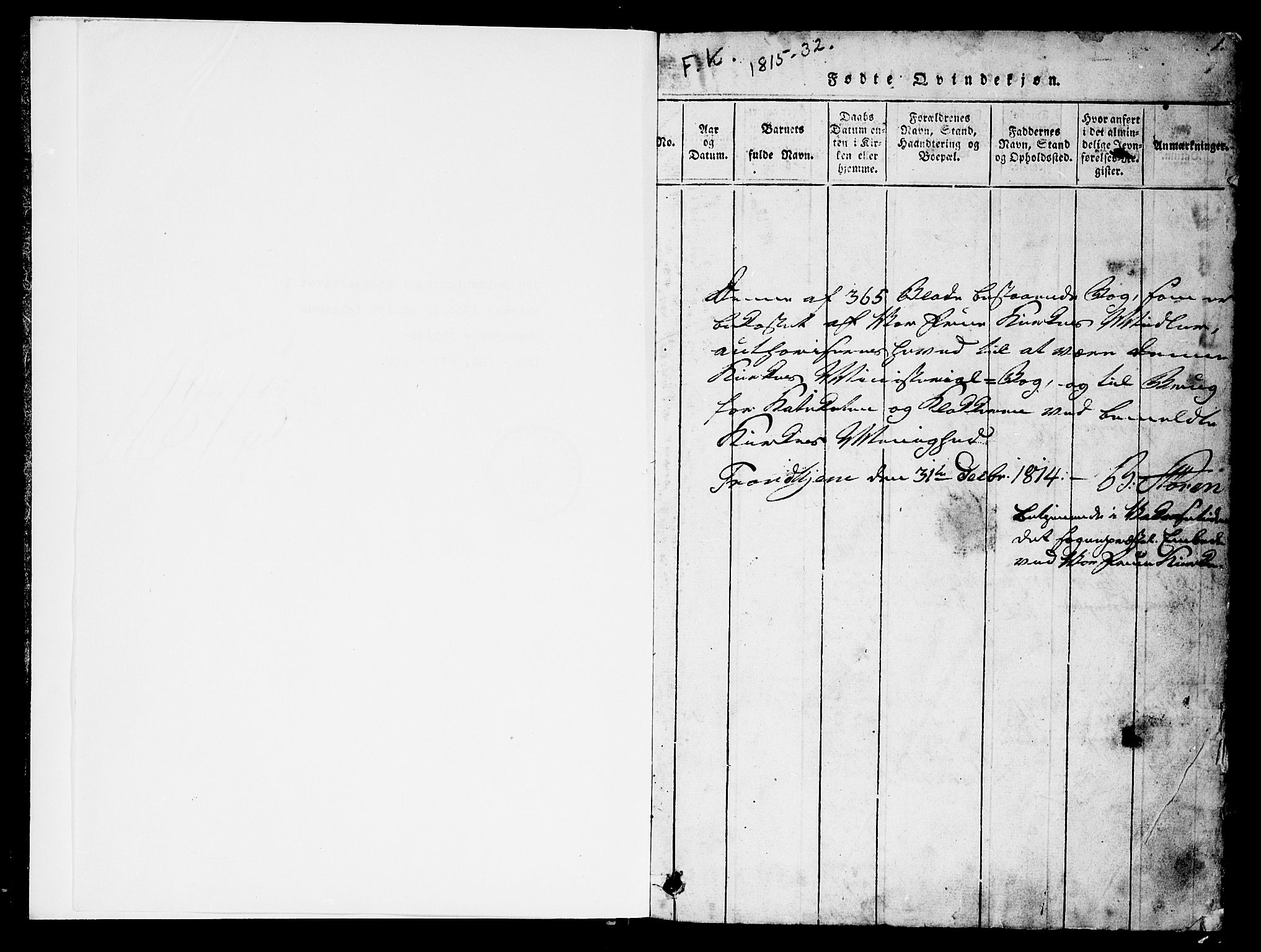 Ministerialprotokoller, klokkerbøker og fødselsregistre - Sør-Trøndelag, SAT/A-1456/602/L0135: Parish register (copy) no. 602C03, 1815-1832, p. 1
