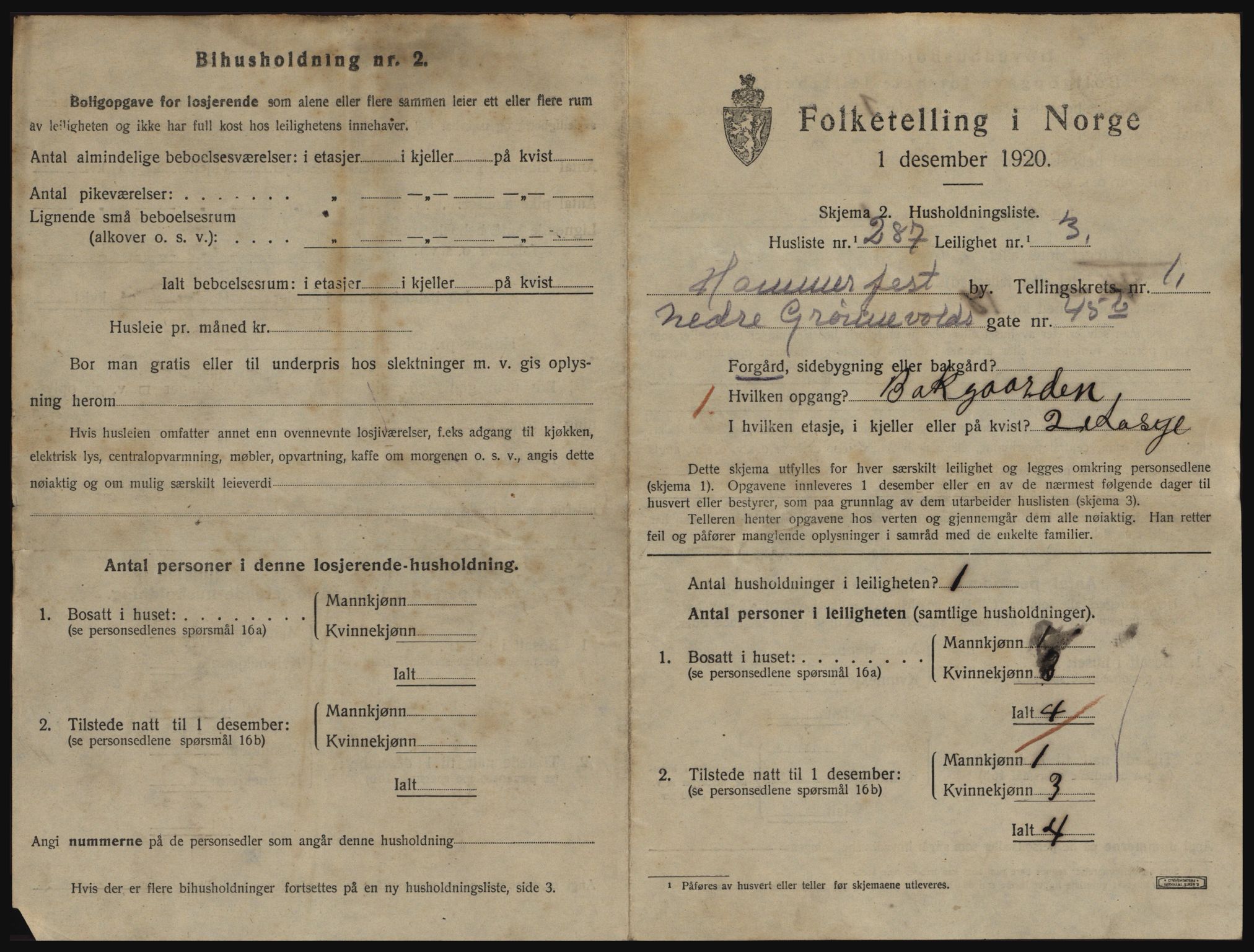 SATØ, 1920 census for Hammerfest, 1920, p. 1888