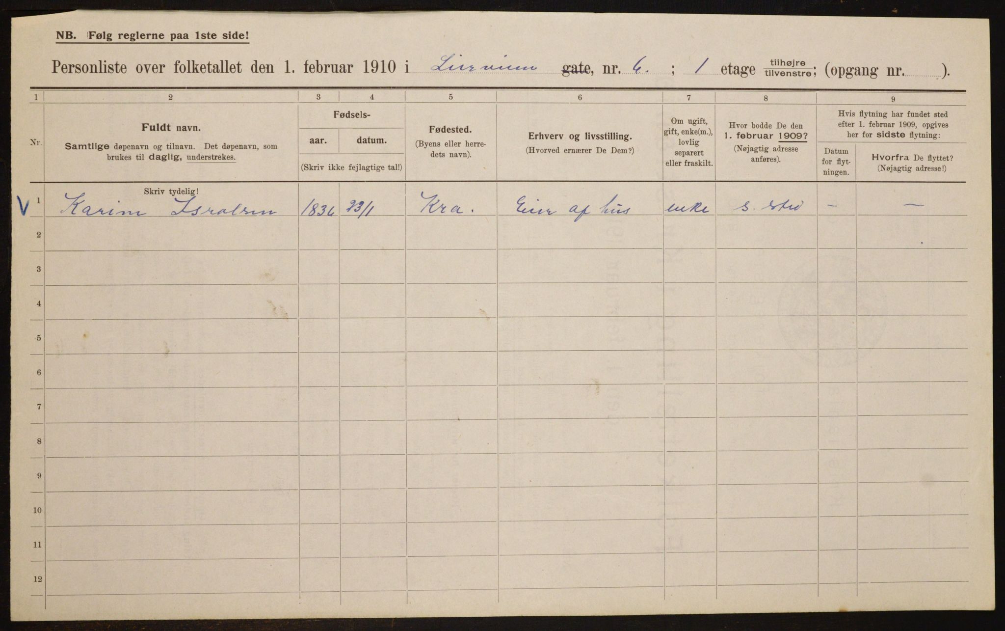 OBA, Municipal Census 1910 for Kristiania, 1910, p. 55531