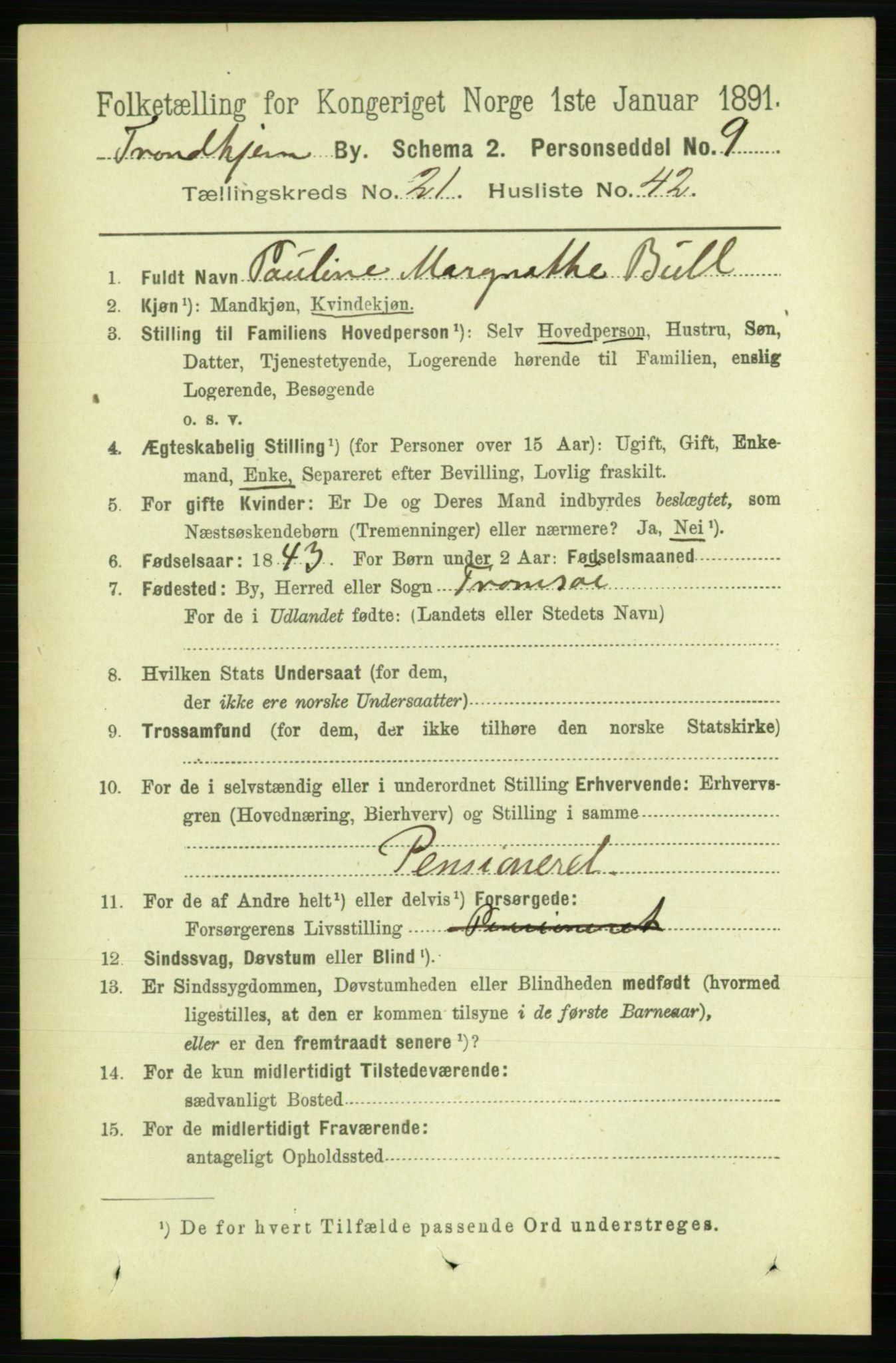 RA, 1891 census for 1601 Trondheim, 1891, p. 16522