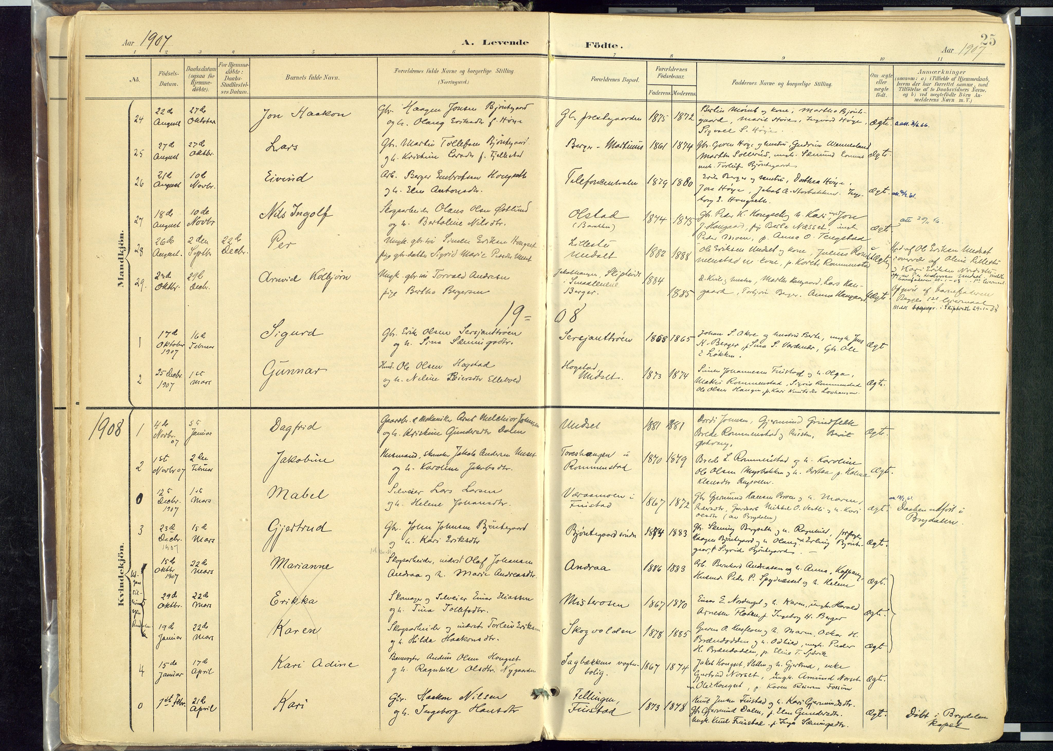 Rendalen prestekontor, SAH/PREST-054/H/Ha/Haa/L0012: Parish register (official) no. 12, 1901-1928, p. 25