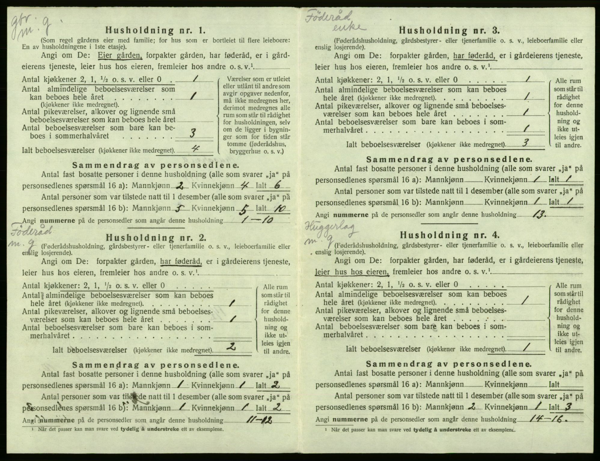 SAB, 1920 census for Kinsarvik, 1920, p. 352