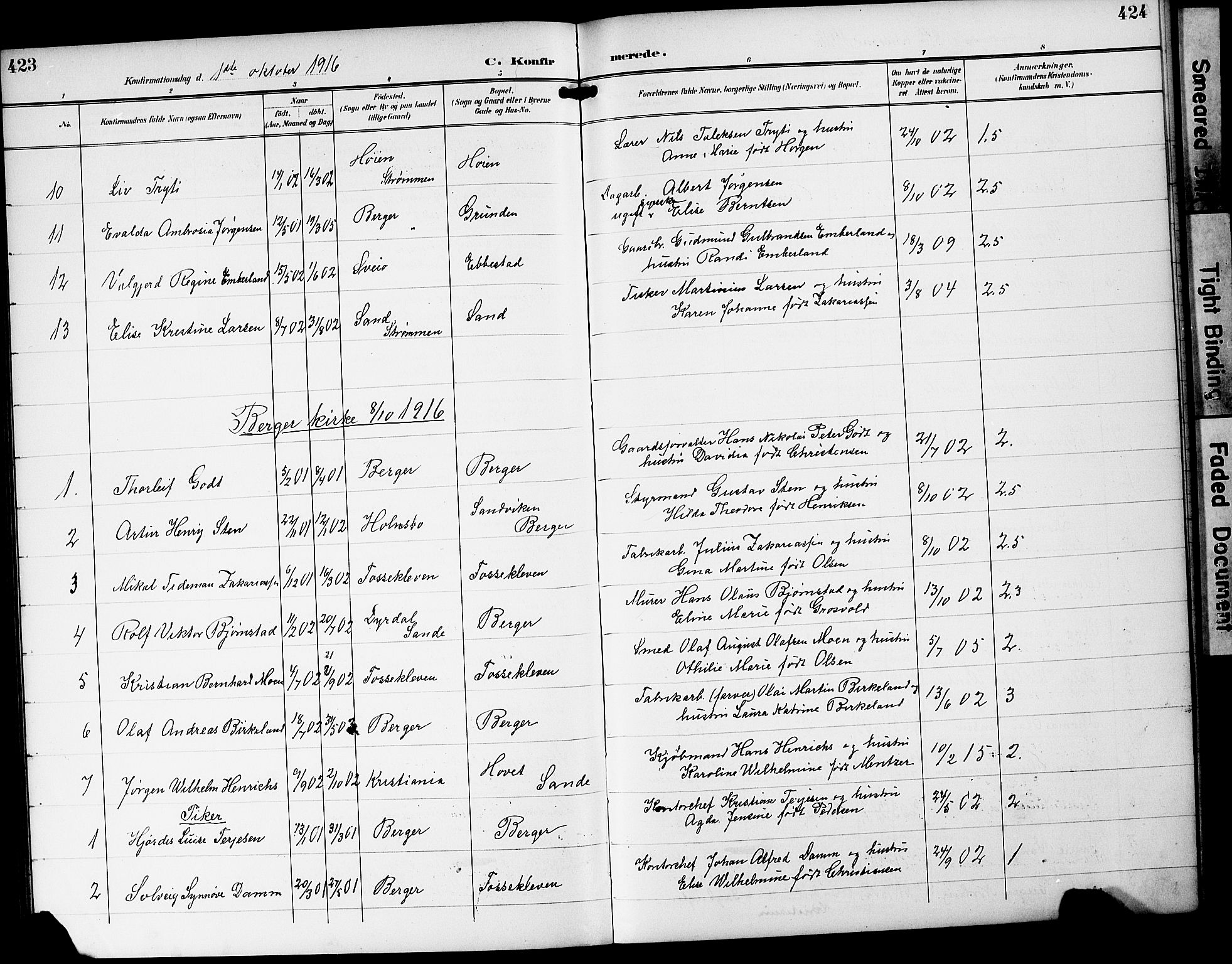 Strømm kirkebøker, AV/SAKO-A-322/G/Ga/L0004: Parish register (copy) no. I 4, 1897-1927, p. 423-424