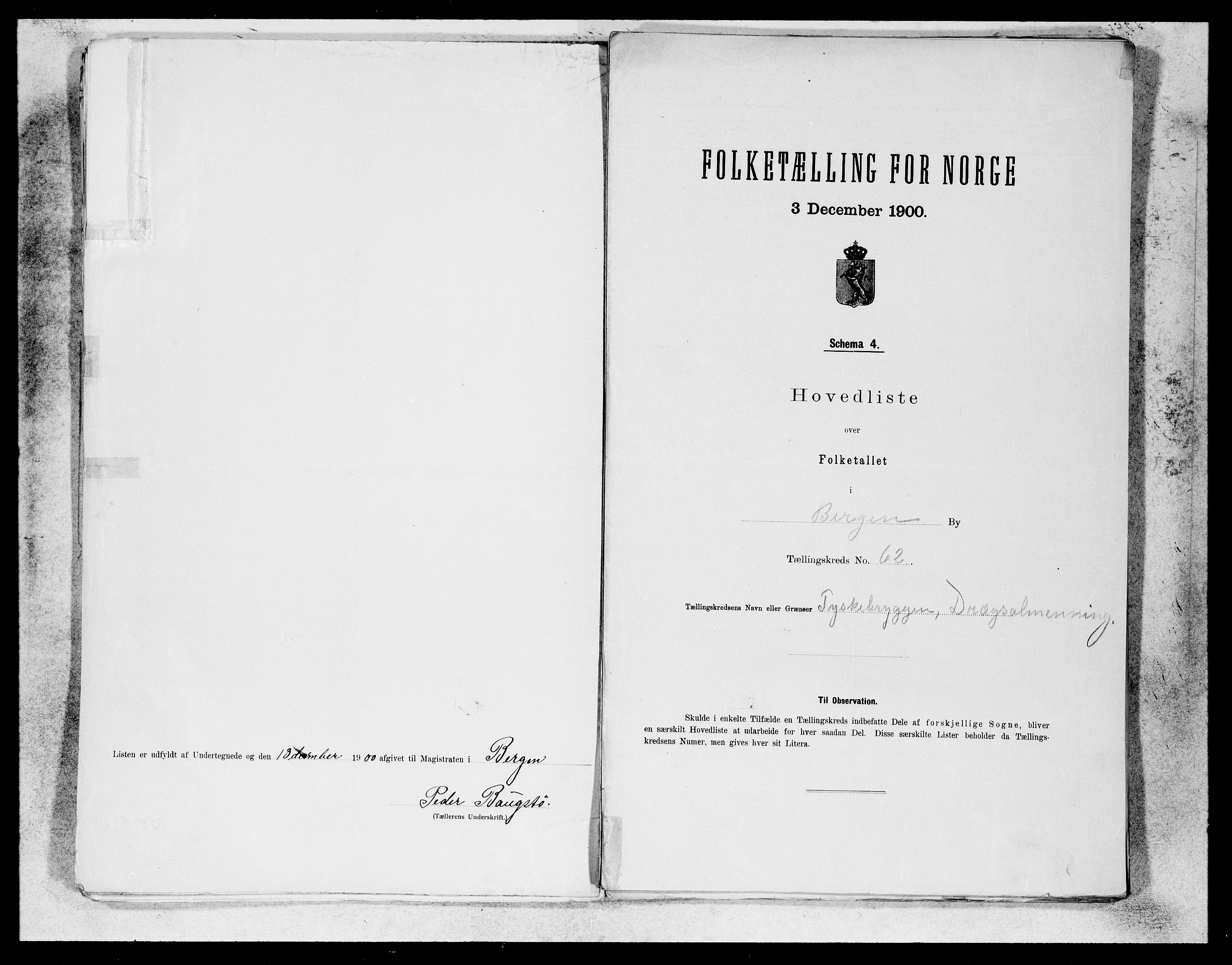 SAB, 1900 census for Bergen, 1900, p. 126