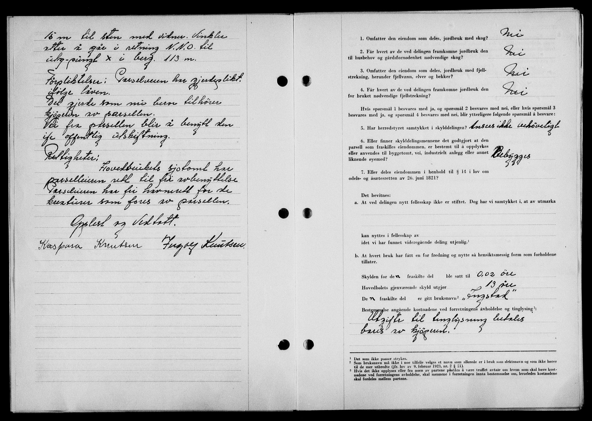 Lofoten sorenskriveri, SAT/A-0017/1/2/2C/L0018a: Mortgage book no. 18a, 1948-1948, Diary no: : 1189/1948