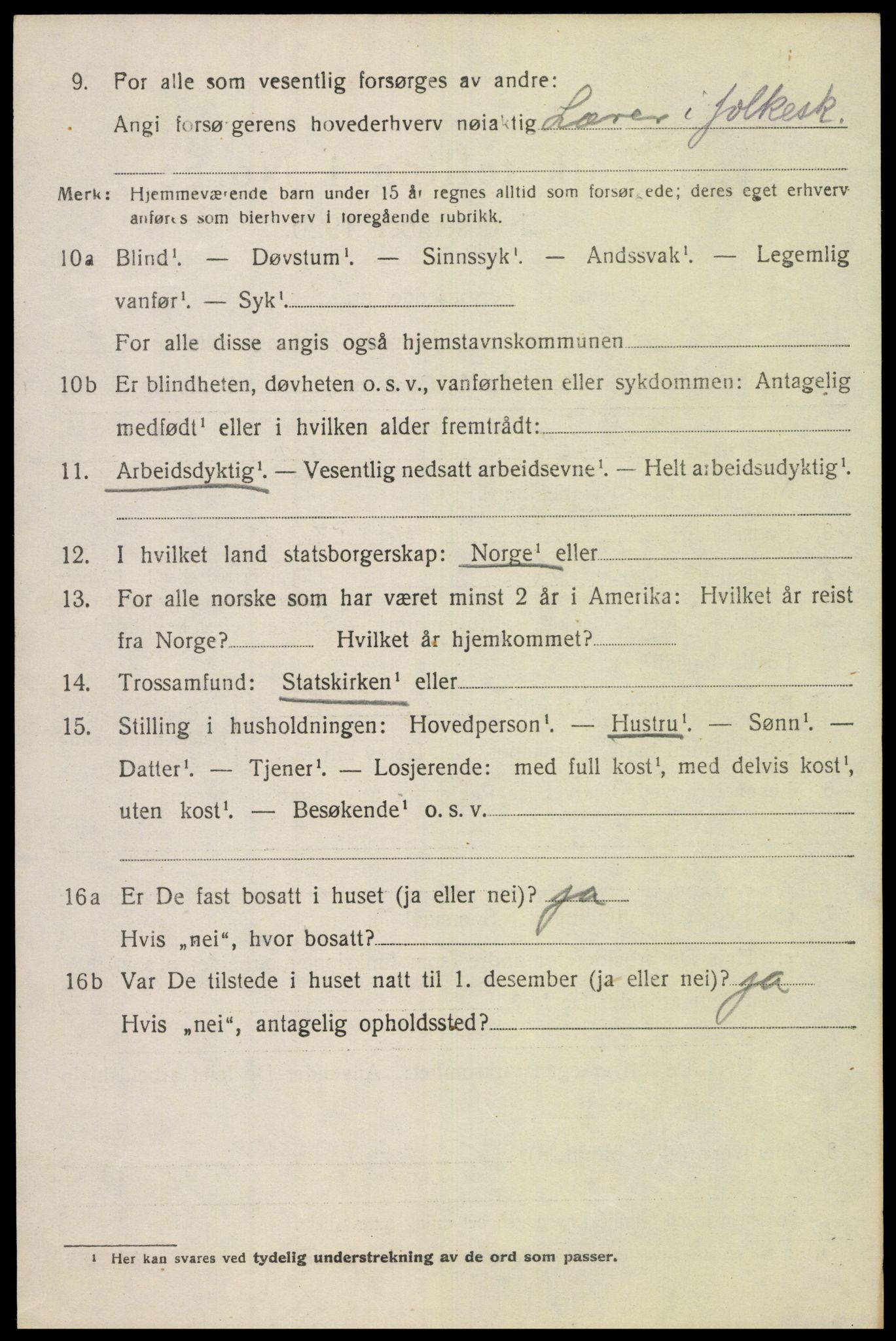 SAK, 1920 census for Lista, 1920, p. 14052