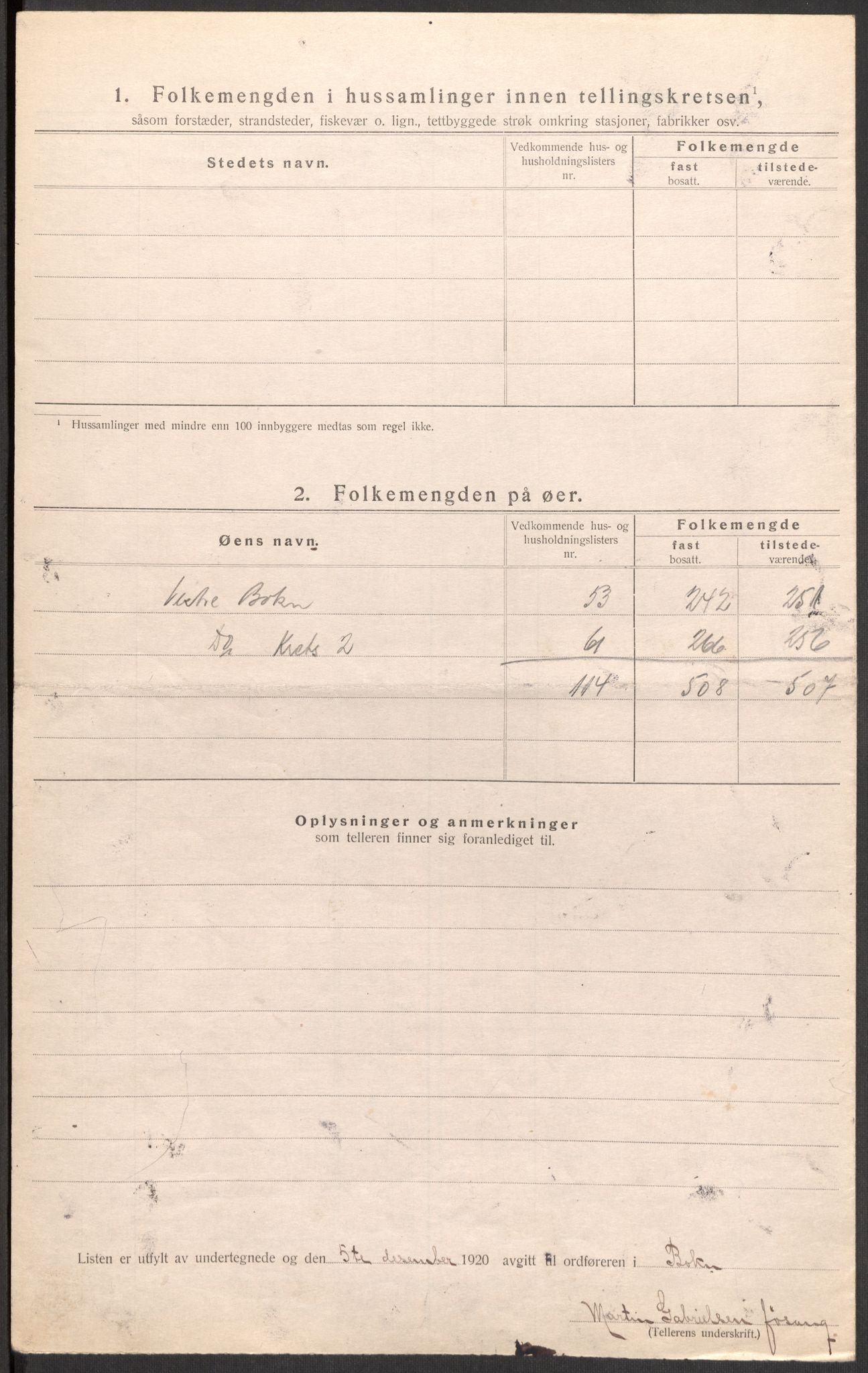SAST, 1920 census for Bokn, 1920, p. 17