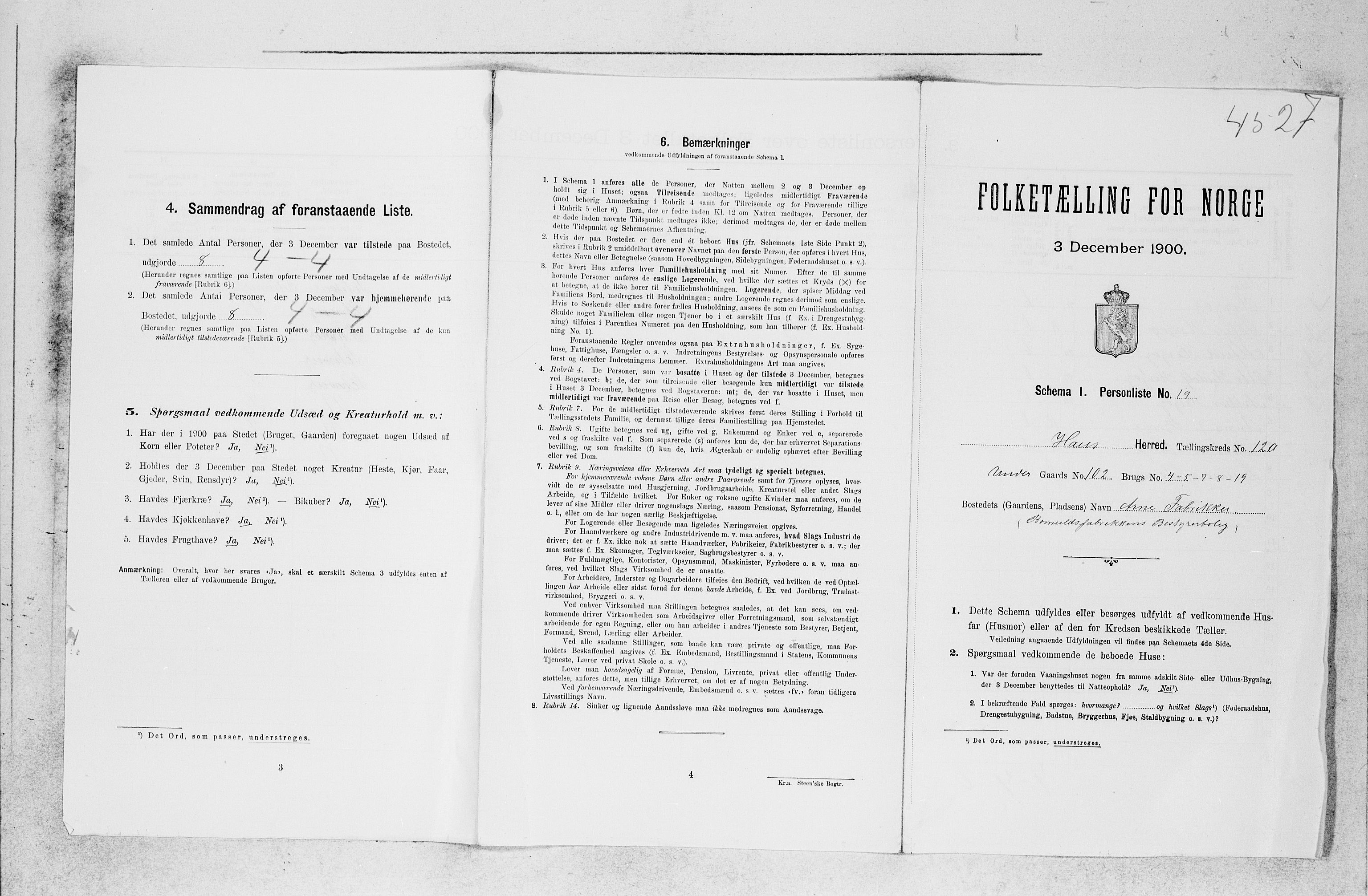 SAB, 1900 census for Haus, 1900, p. 1281