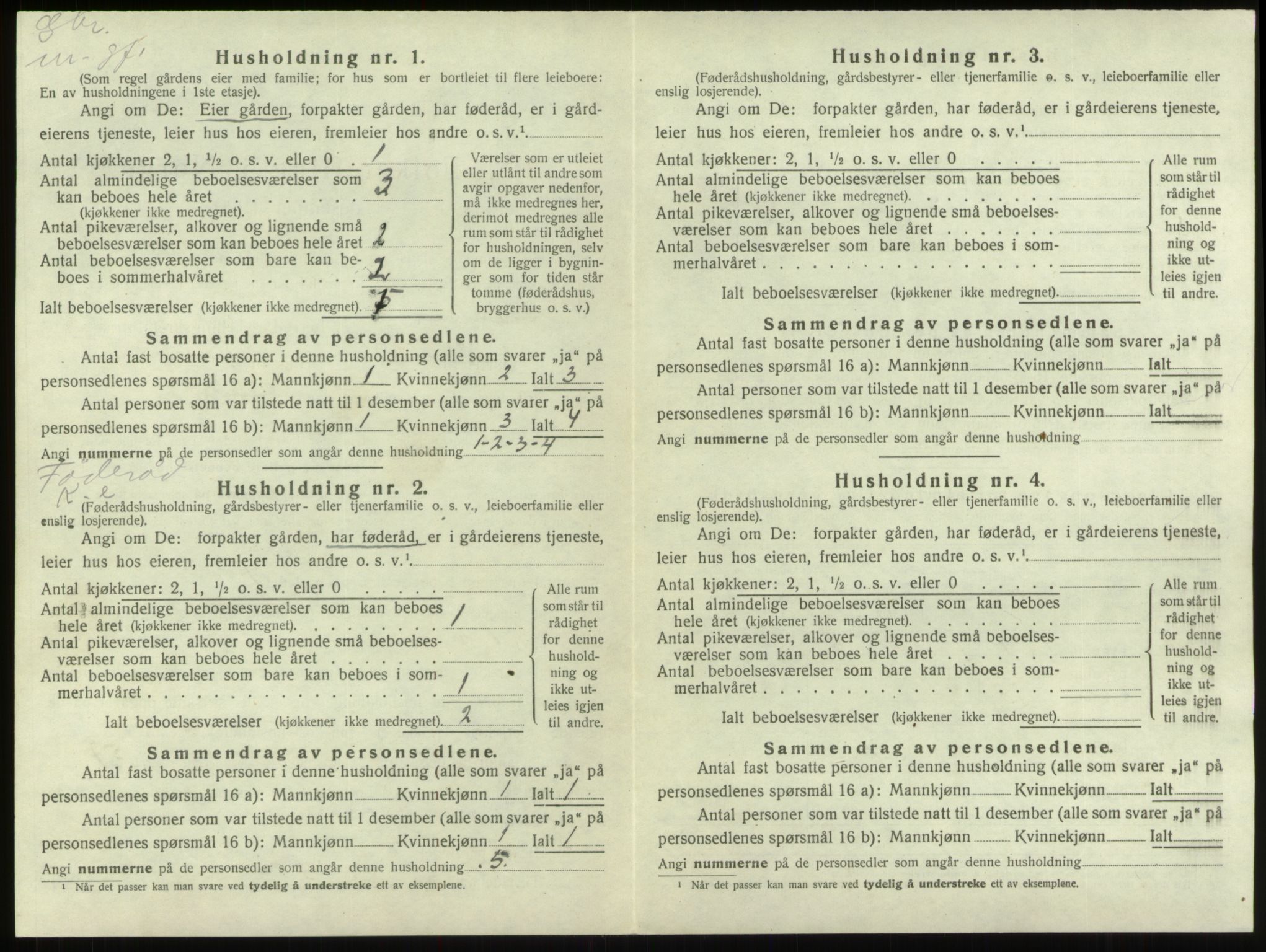 SAB, 1920 census for Innvik, 1920, p. 911