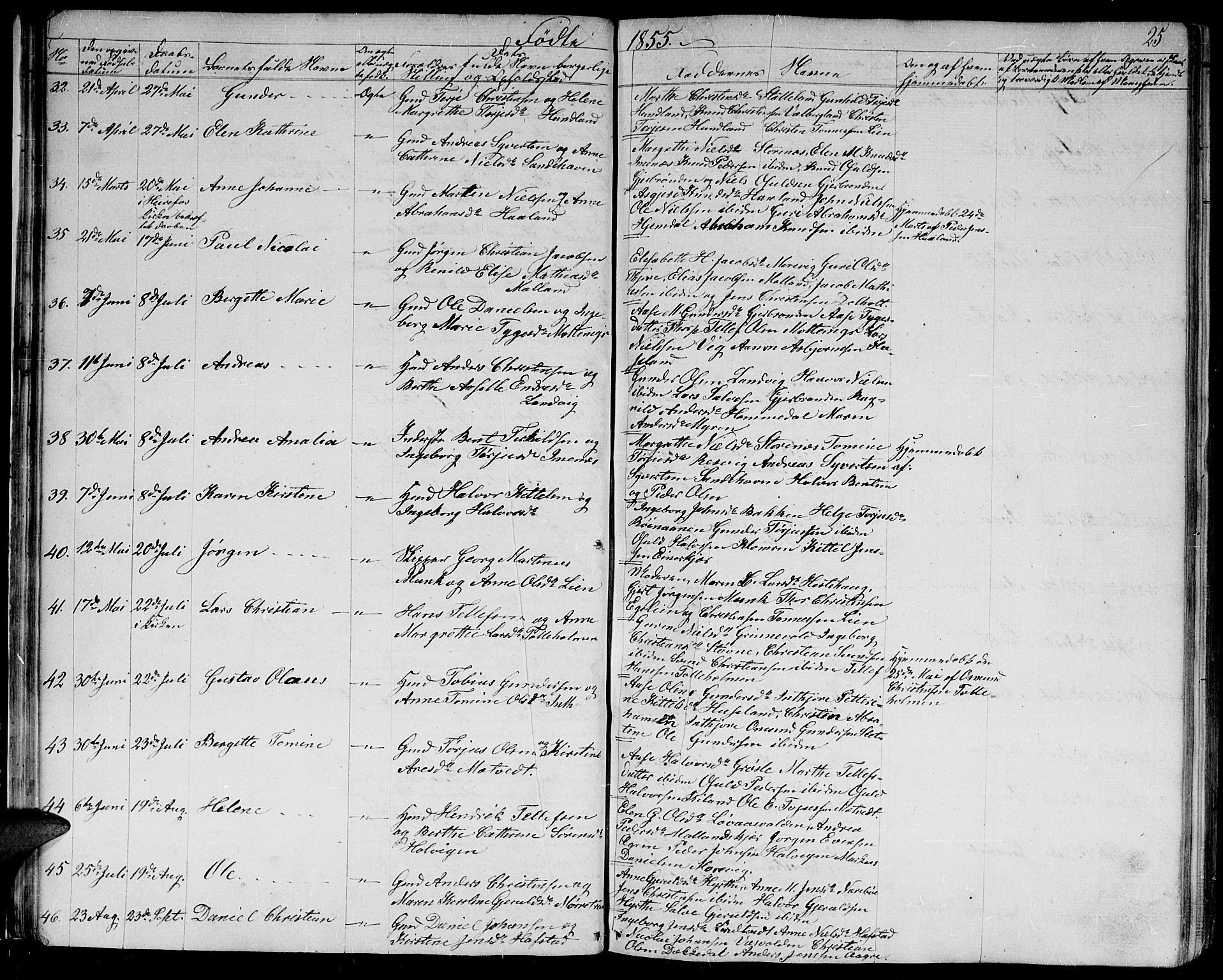 Hommedal sokneprestkontor, AV/SAK-1111-0023/F/Fb/Fbb/L0005: Parish register (copy) no. B 5, 1850-1869, p. 25