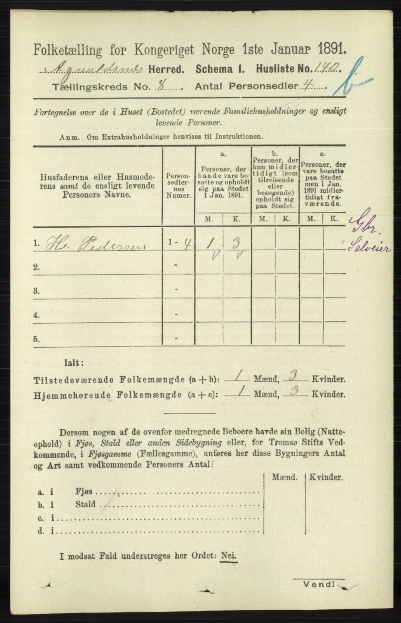 RA, 1891 census for 1147 Avaldsnes, 1891, p. 4202