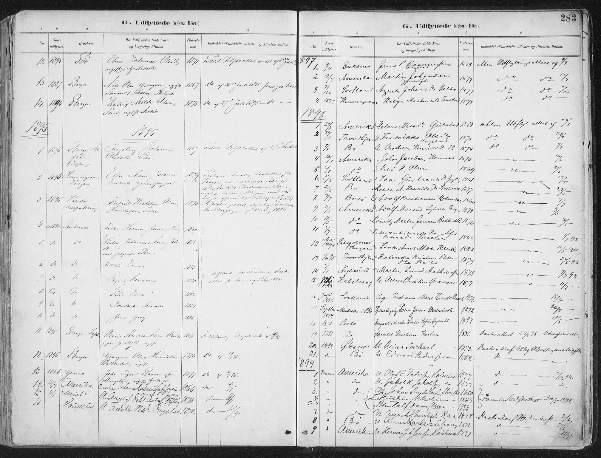 Ministerialprotokoller, klokkerbøker og fødselsregistre - Nordland, AV/SAT-A-1459/888/L1246: Parish register (official) no. 888A12, 1891-1903, p. 283