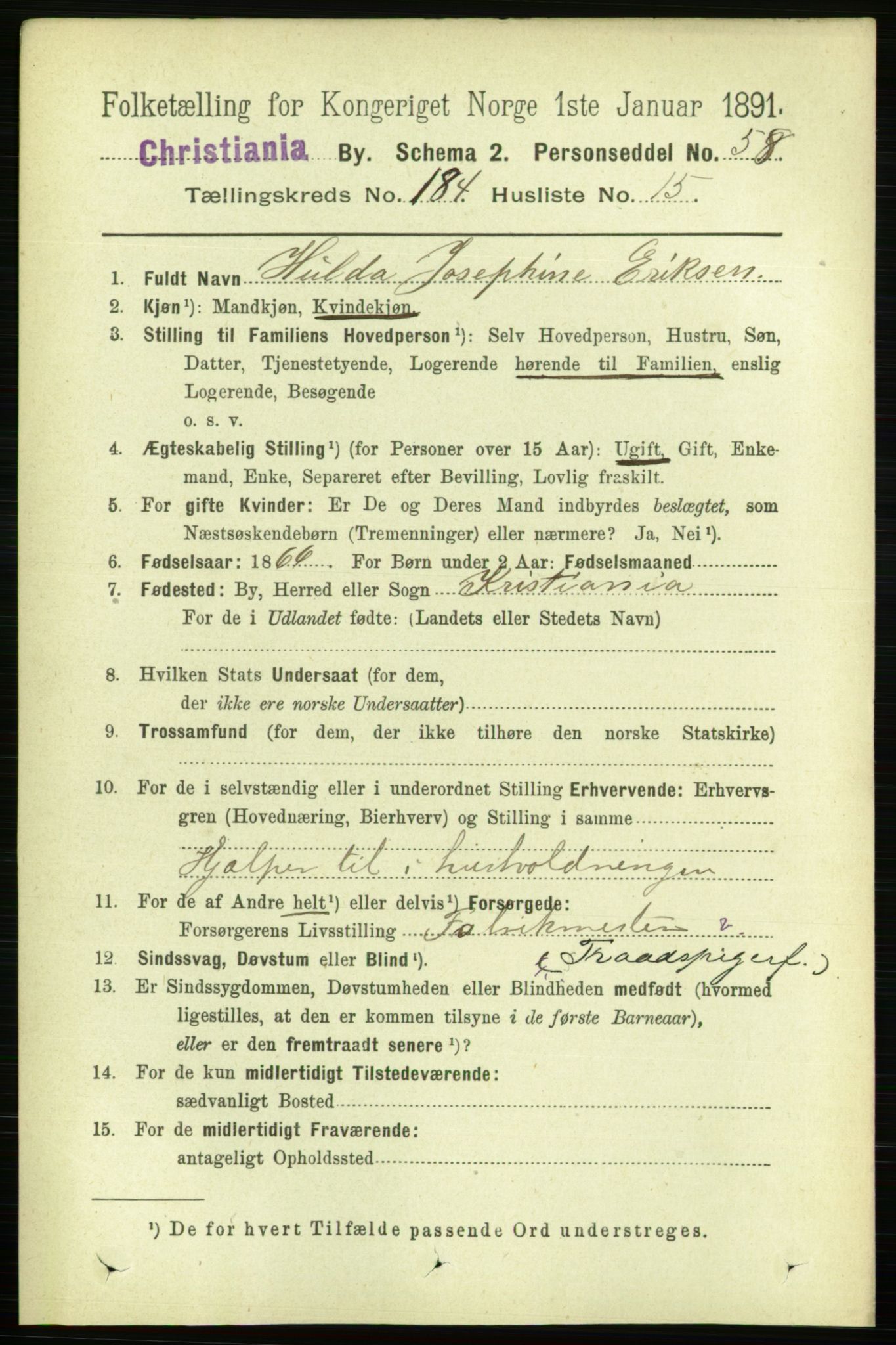 RA, 1891 census for 0301 Kristiania, 1891, p. 110683