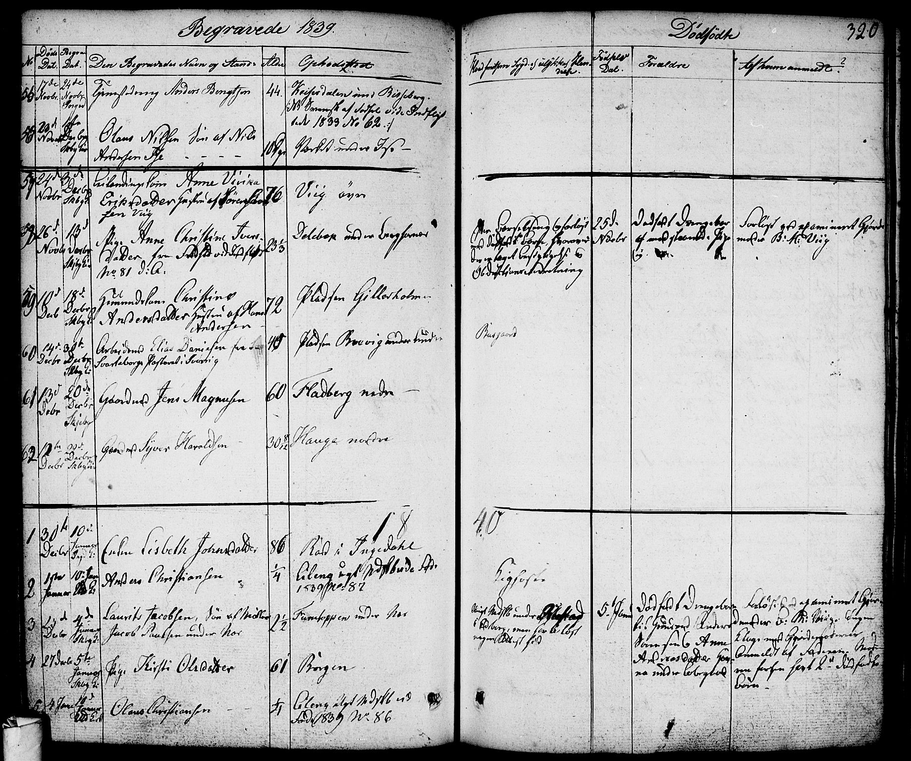 Skjeberg prestekontor Kirkebøker, SAO/A-10923/F/Fa/L0005: Parish register (official) no. I 5, 1830-1845, p. 320