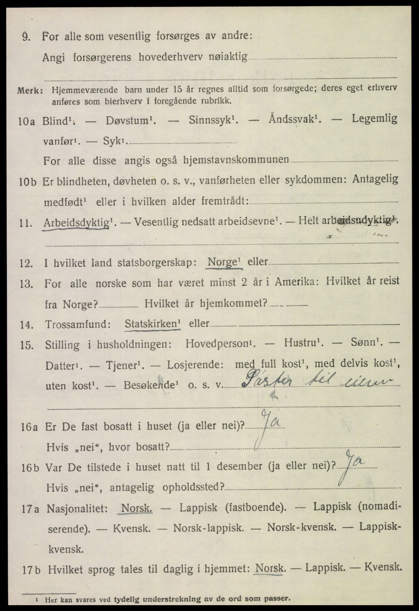 SAT, 1920 census for Leksvik, 1920, p. 4241