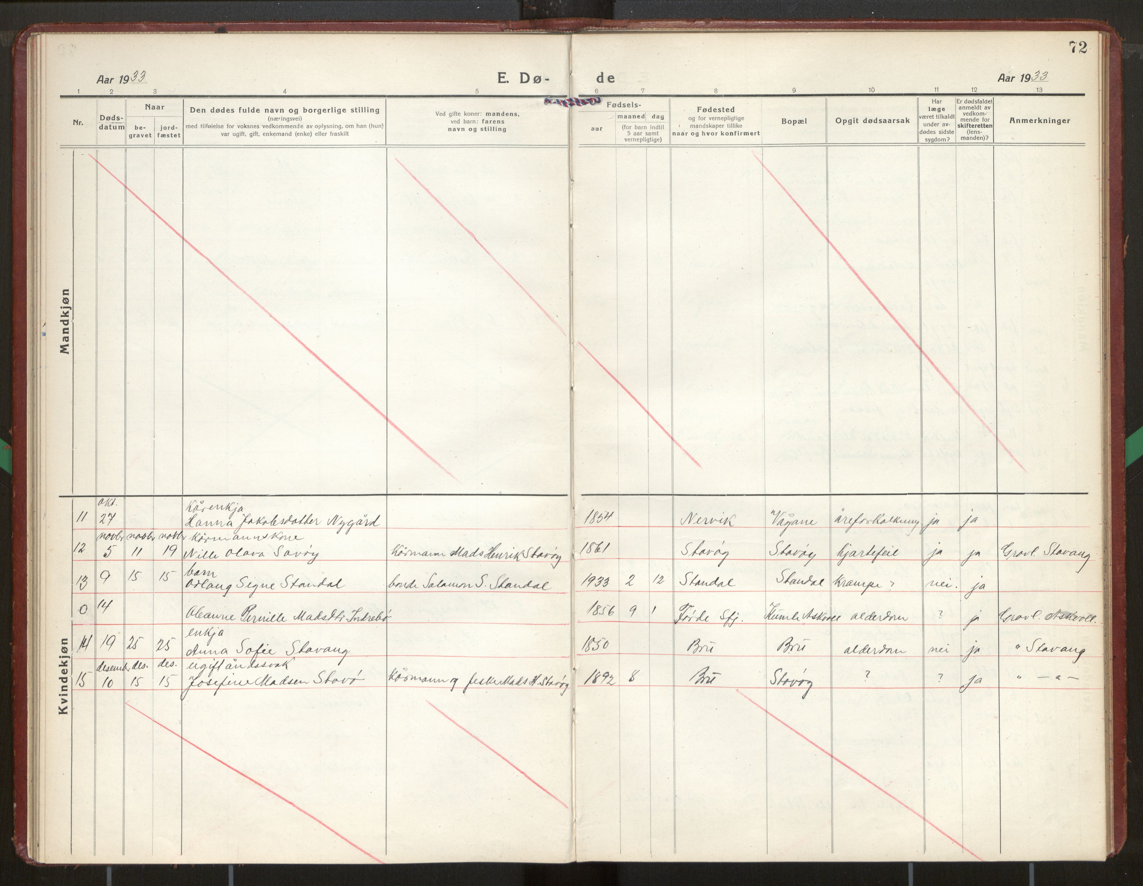 Kinn sokneprestembete, SAB/A-80801/H/Hab/Habc/L0007: Parish register (copy) no. C 7, 1919-1979, p. 72