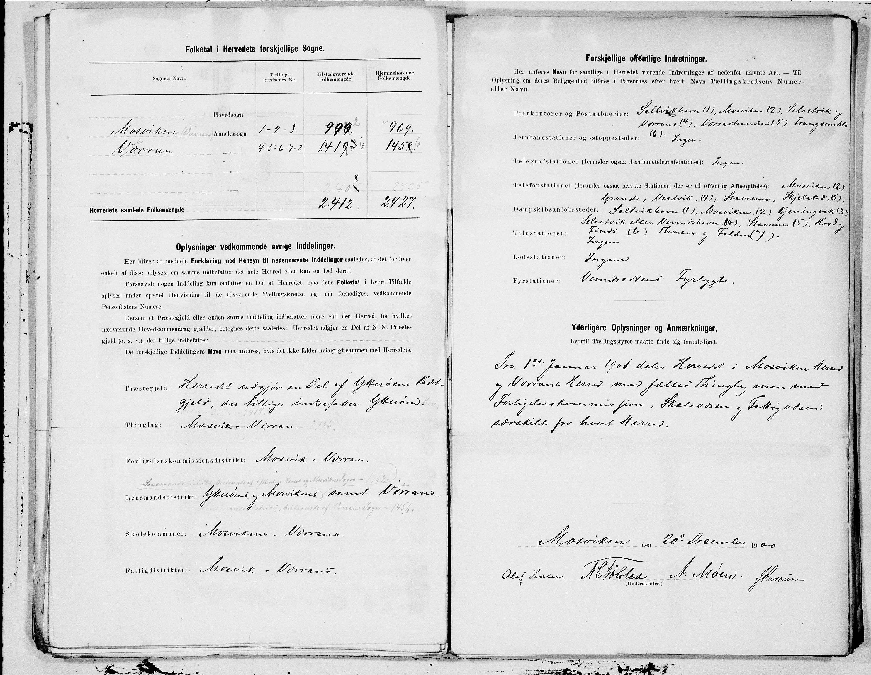 SAT, 1900 census for Mosvik og Verran, 1900, p. 19